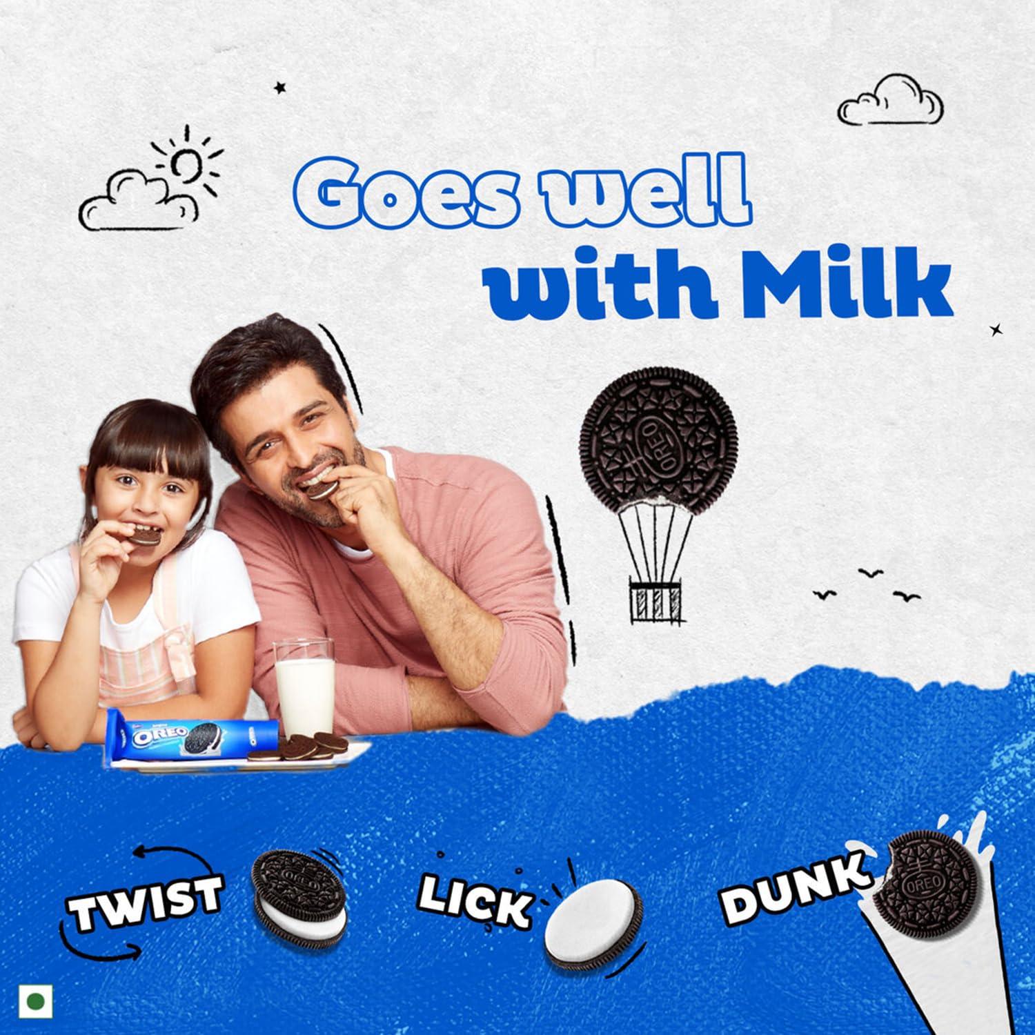 Oreo Oreo Cadbury Vanilla Flavour Crme Sandwich Biscuit, 288.75 grams(packaging may vary) (Pack of 3)