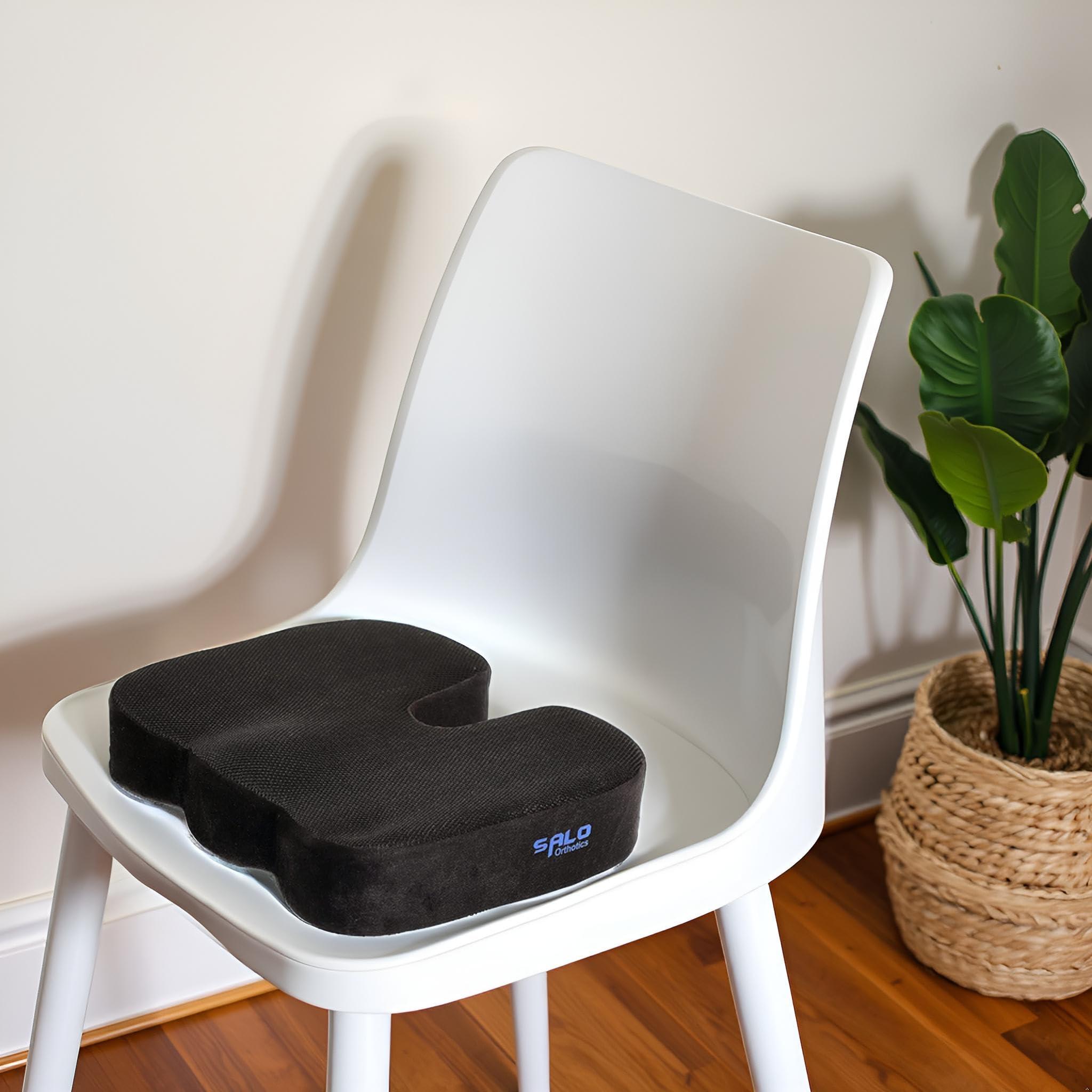 SALO Orthotics SALO Orthotics Coccyx Cushion for Tailbone & Lower Back Pain Relief - Sciatica & Muscular Stress Seat Pillow - Ergonomic Hip Support (Memory Foam)