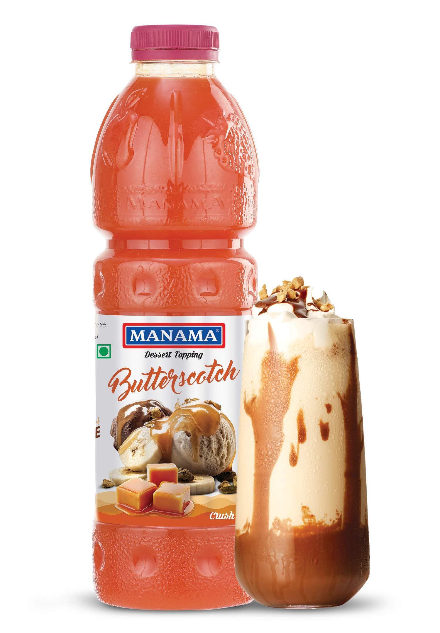 Manama Manama Butterscotch Crush 1Litre for Ice Creams, Shakes and Brownies