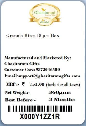 Ghasitaram Gifts Ghasitaram Gifts Christmas Gifts - Granola Bites 18 pcs Box