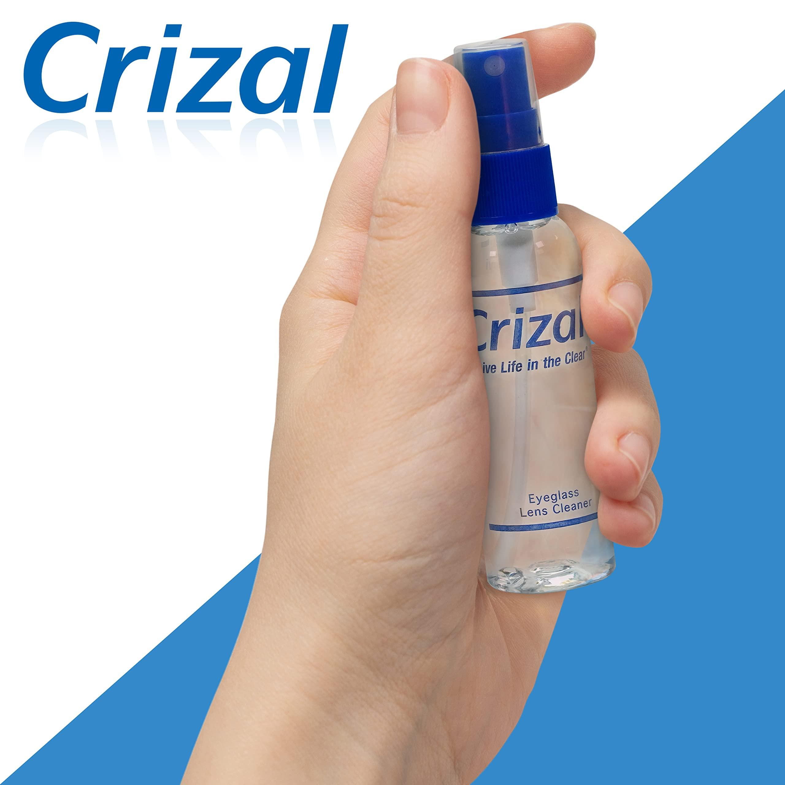 Crizal Crizal Eye Glasses Cleaning Cloth and Spray | Crizal Lens Cleaner (2 oz) with Crizal 6 1/2\" x 6 1/2\" Microfiber Cloth. #1 Doctor Recommended Crizal Anti Reflective Lenses-3 Pack