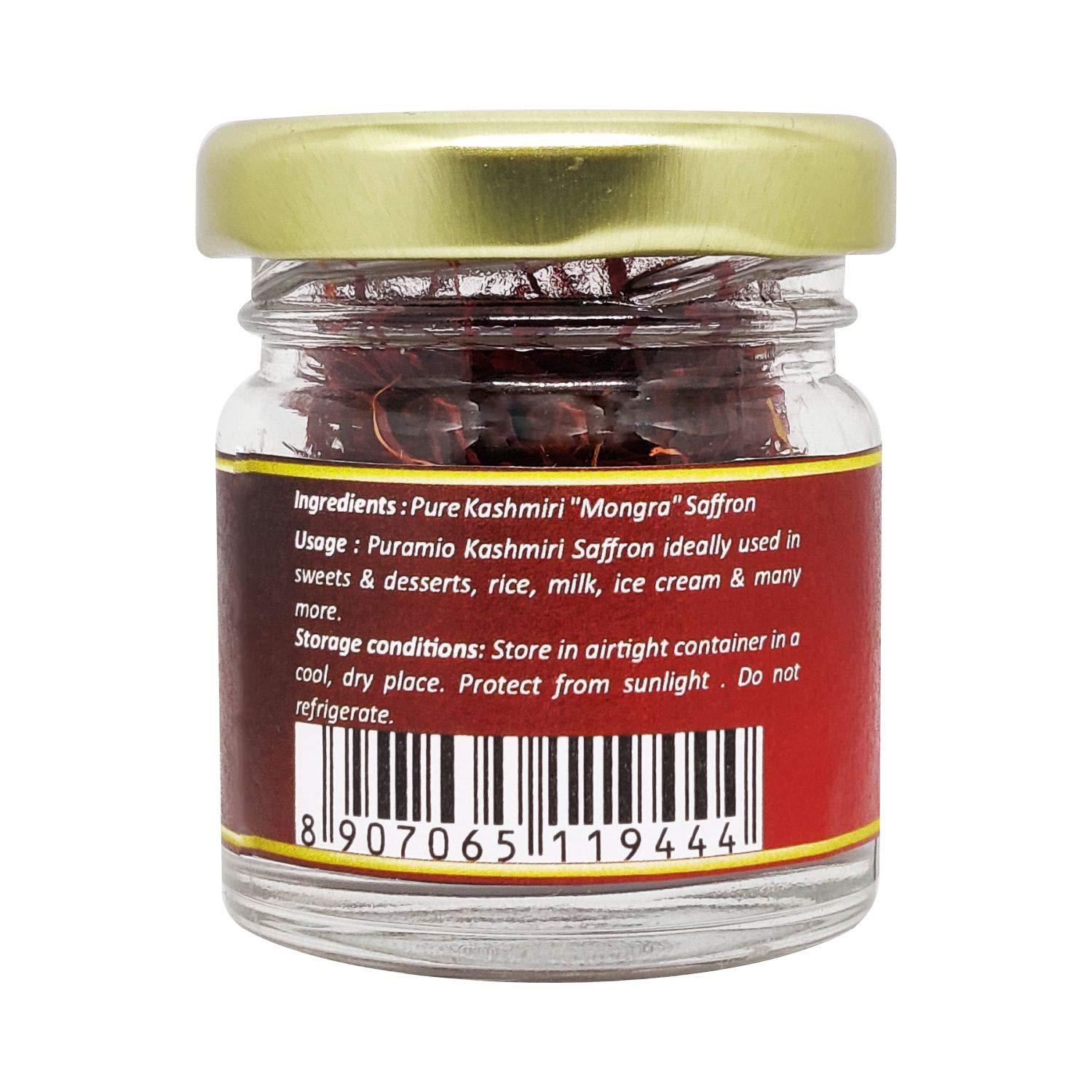 PURAMIO Puramio Kashmiri Mongra Saffron (Kesar) - 100% Pure and Natural, 5g