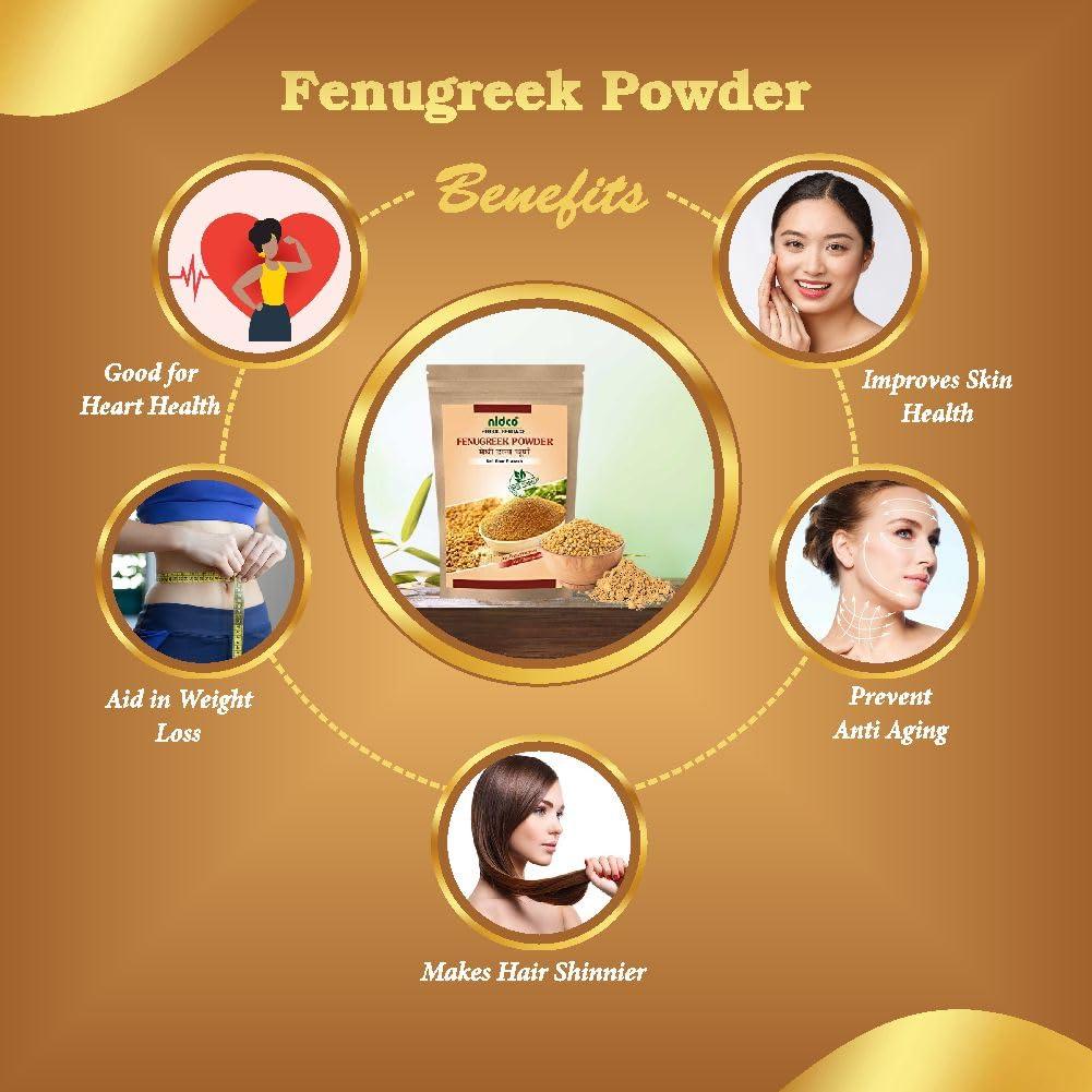 NIDCO Nidco Methi Dana/Fenugreek Powder with the Natural Herbs | Hair Growth | Menthya,| Venthayam| Menthulu| Trigonella Foenum-Graecum 100gms (Pack of 2)