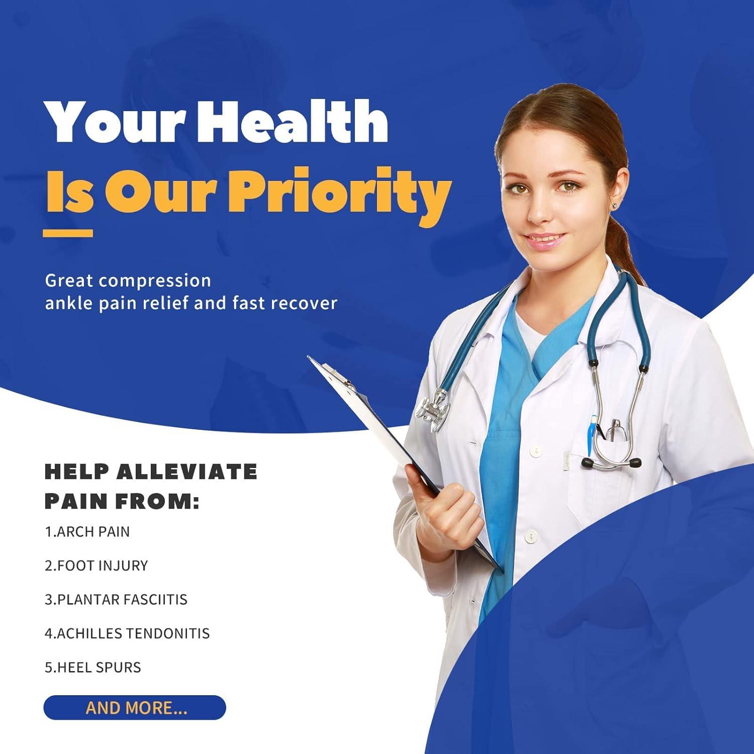 TCCO ENTERPRISE TCCO ENTERPRISE 1Pcs Copper Ankle Brace For Women Men - Adjustable Ankle Sleeve Compression Support- Ankle Compression Sleeve For Plantar Fasciitis Relief, Sprained Ankle, Ankle Support