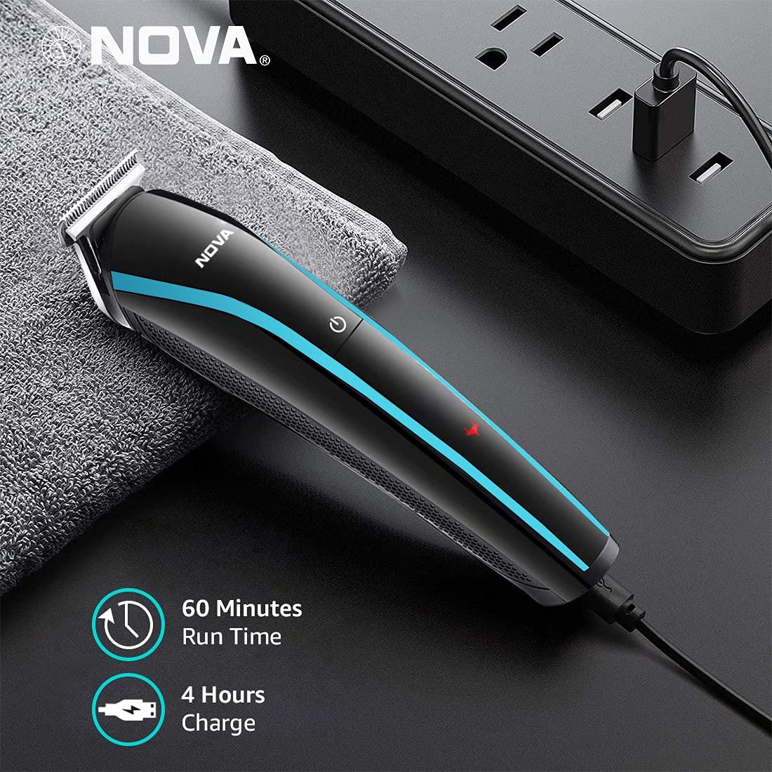 Nova NOVA NG 1152 Cordless Rechargeable: 60 Minutes Runtime Multi Grooming Trimmer for Men ( Black or blue )