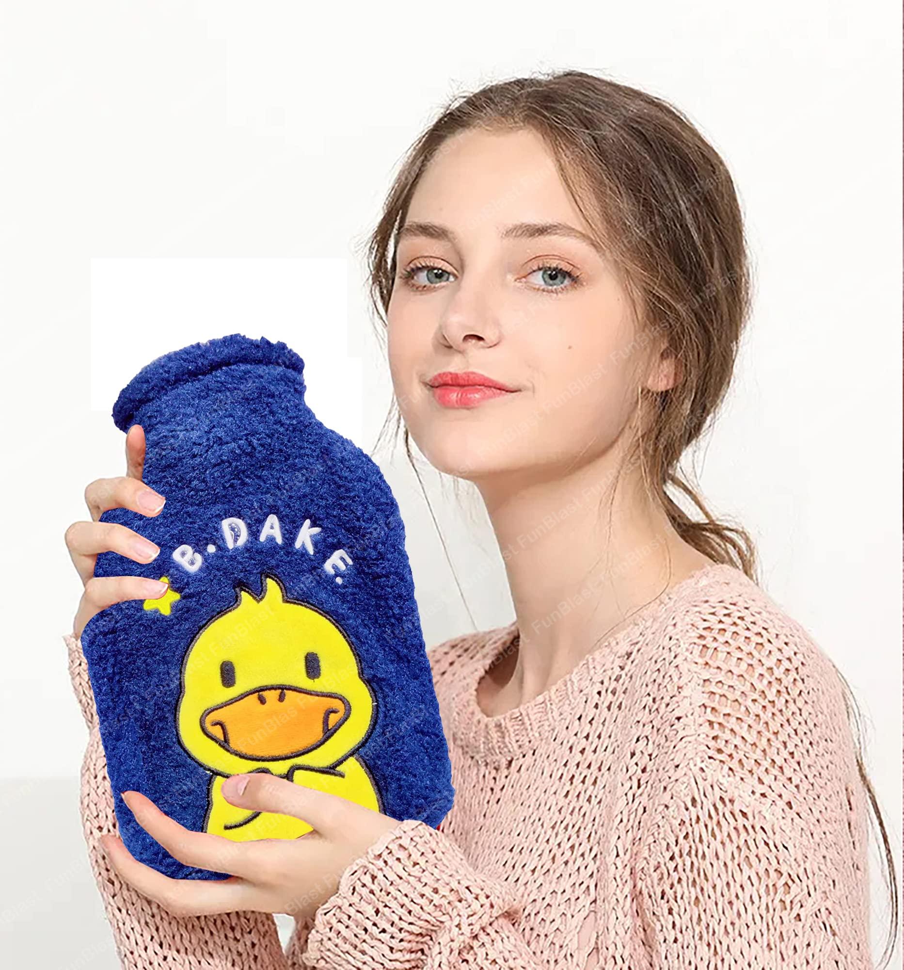 FunBlast FunBlast Hot Water Bag with Soft Cover for Pain Relief – Heating Pad Hot Water Bottle & Rubber Bottle for Hot Water Bag for Pain Relief, Bottle, Pain Relief Pad Heating Bag - 1000 ML (Navyblue)