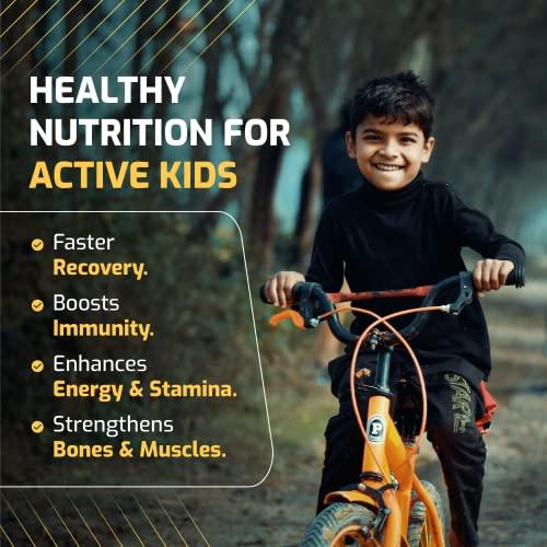 PLANTIGO Plantigo Kids Protein 14g, 11 Vitamins, 8 Minerals, Vegan Nutrition Supplement | Muscle, Bone Growth & Brain Health | Plant Based Protein Powder for Kids 10+ years | (Swiss Chocolate Flavor - 500g)