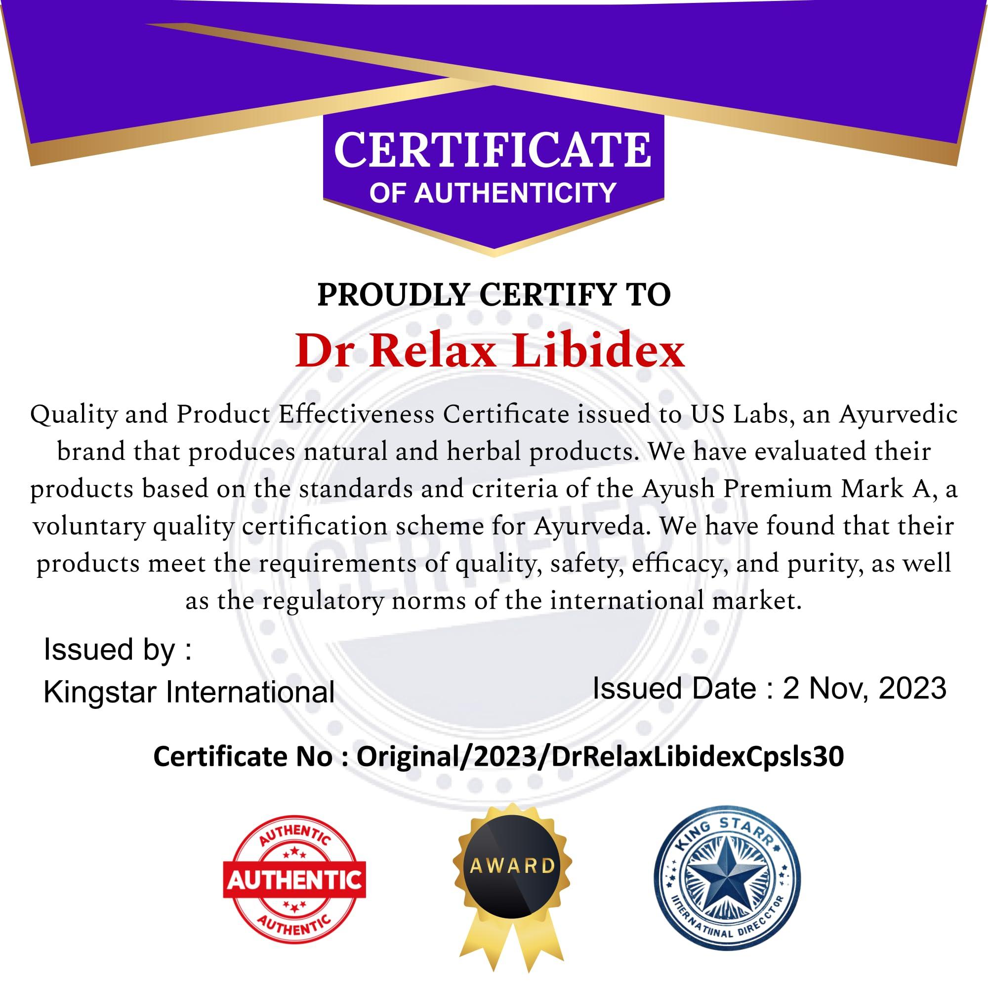 US Labs Ayurvedic Josh Booster Libidex40 UP Capsule - Original Health Suppliment - 30 + 30 Capsule (Combo Pack of 2) (Standard)