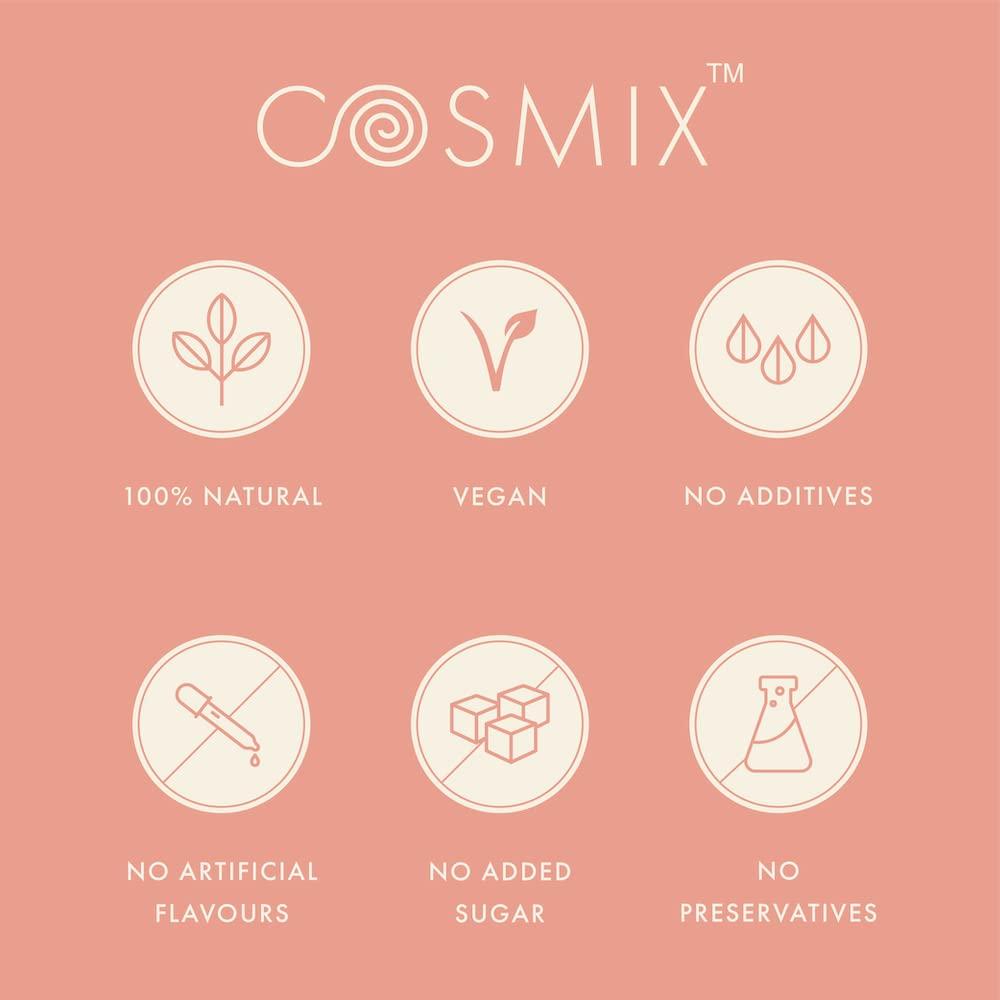 cosmix Cosmix My Happy Gut | PREBIOTICS & PROBIOTICS - Promotes healthy gut microbiome| Mulethi & Triphala Powder | Helps with Acidity, Digestion & Bloating| No Preservatives| 60g-40 servings (Pack of 1)