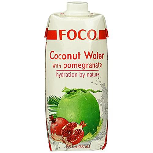 Foco Foco Coconut Water with Pomegranate, 500 ml, White & Red