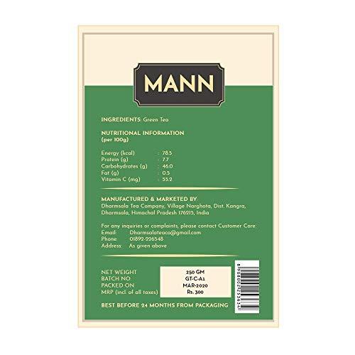 Mann Tea Mann Tea Kangra Green Tea Loose Leaf Himalayan Whole Leaf Tea, 250 g