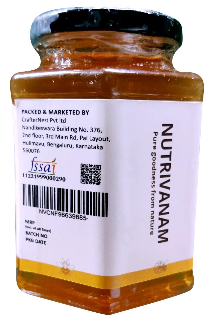 Nutrivanam Natural Raw Honey | No preservatives | 100% Pure & Natural, Single Origin and certified - Nutrivanam