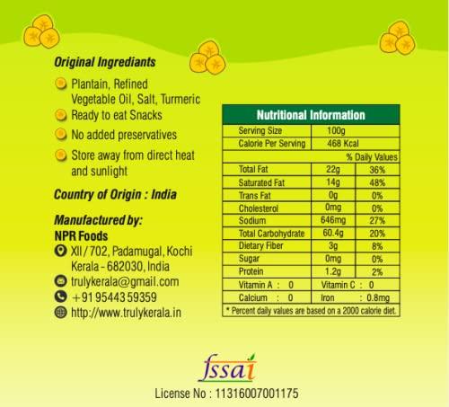 TrulyKerala TrulyKerala - Premium Kerala Banana Chips made with Organic Nendran Banana & Turmeric. Fried in Coconut Oil. Crispy Yellow Banana Wafers (No Artificial Colours or Flavours)