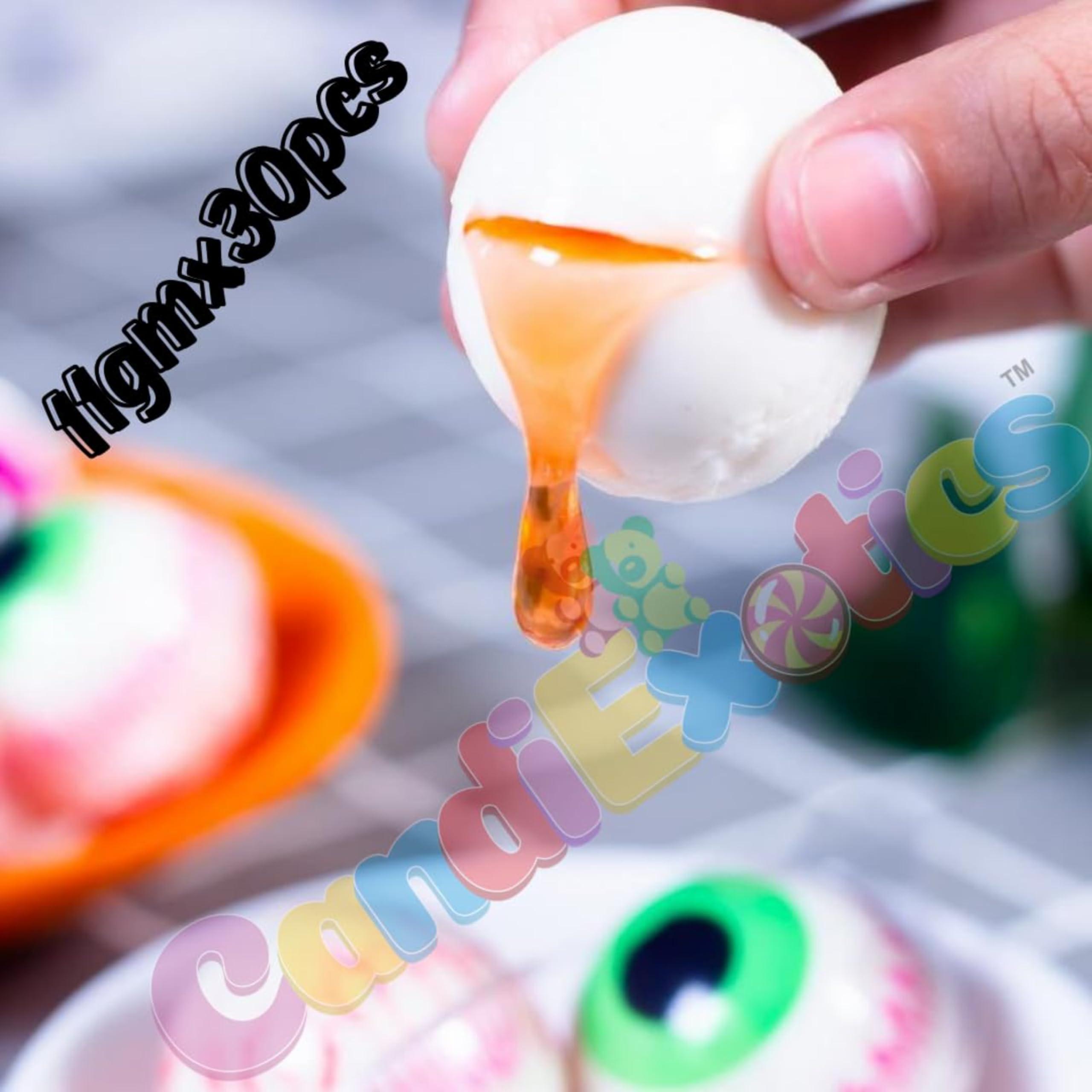 CandiExotics CandiExotics 3D Bursting Eyeball Jelly | Eye Candy | Ball Candy | Center Filled Gummy Candy | Spooky Halloween Jelly Balls | Jelly Candy 30 Pcs, 330 gm Jar