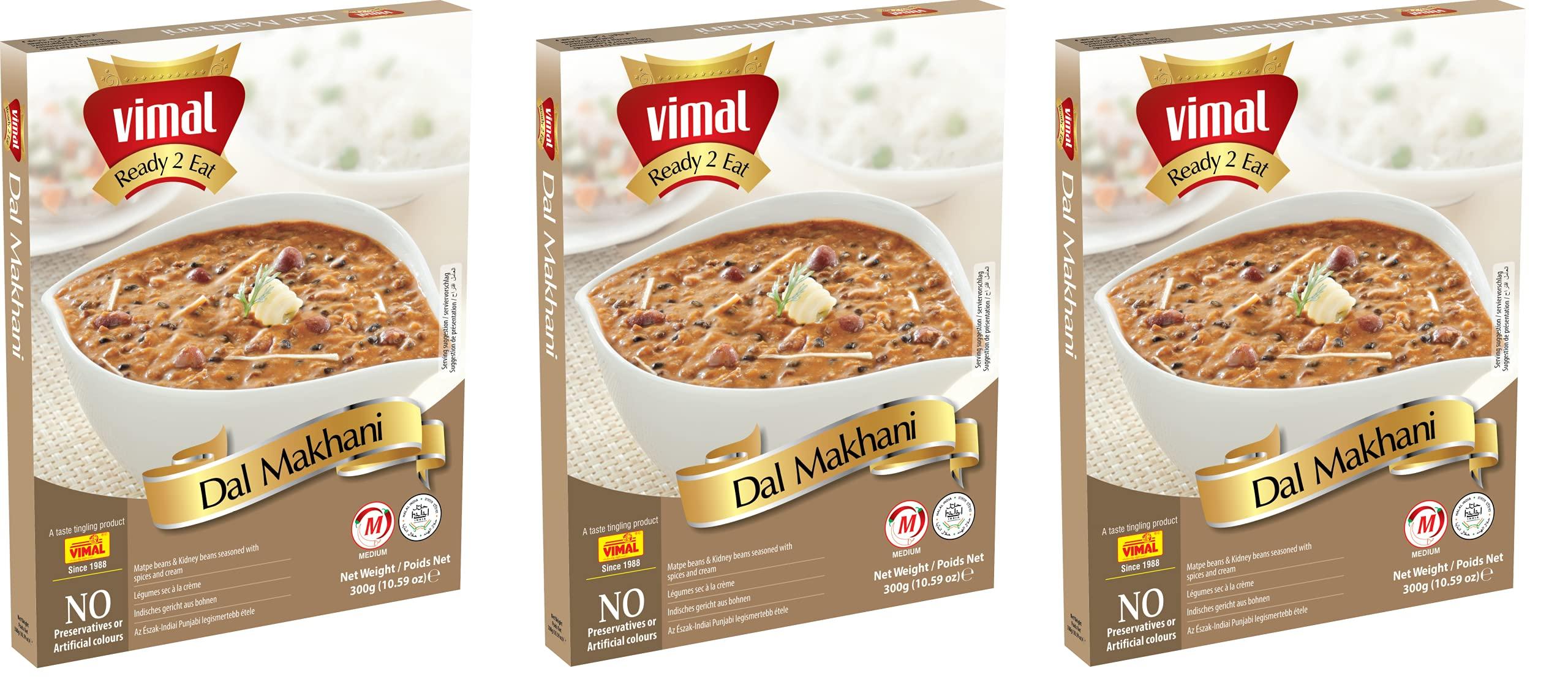 VIMAL VIMAL Ready to Eat Dal Makhani Instant Mix Vegetarian with No Added Preservative and Colours - 300g Pack of 3