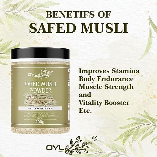 OYL OYL Natural Ashwagandha, Shatavari, Safed Musli, Kaunch Beej, Gokhru Powder Combo Packs - 500g (100g Each Pack Of 5)