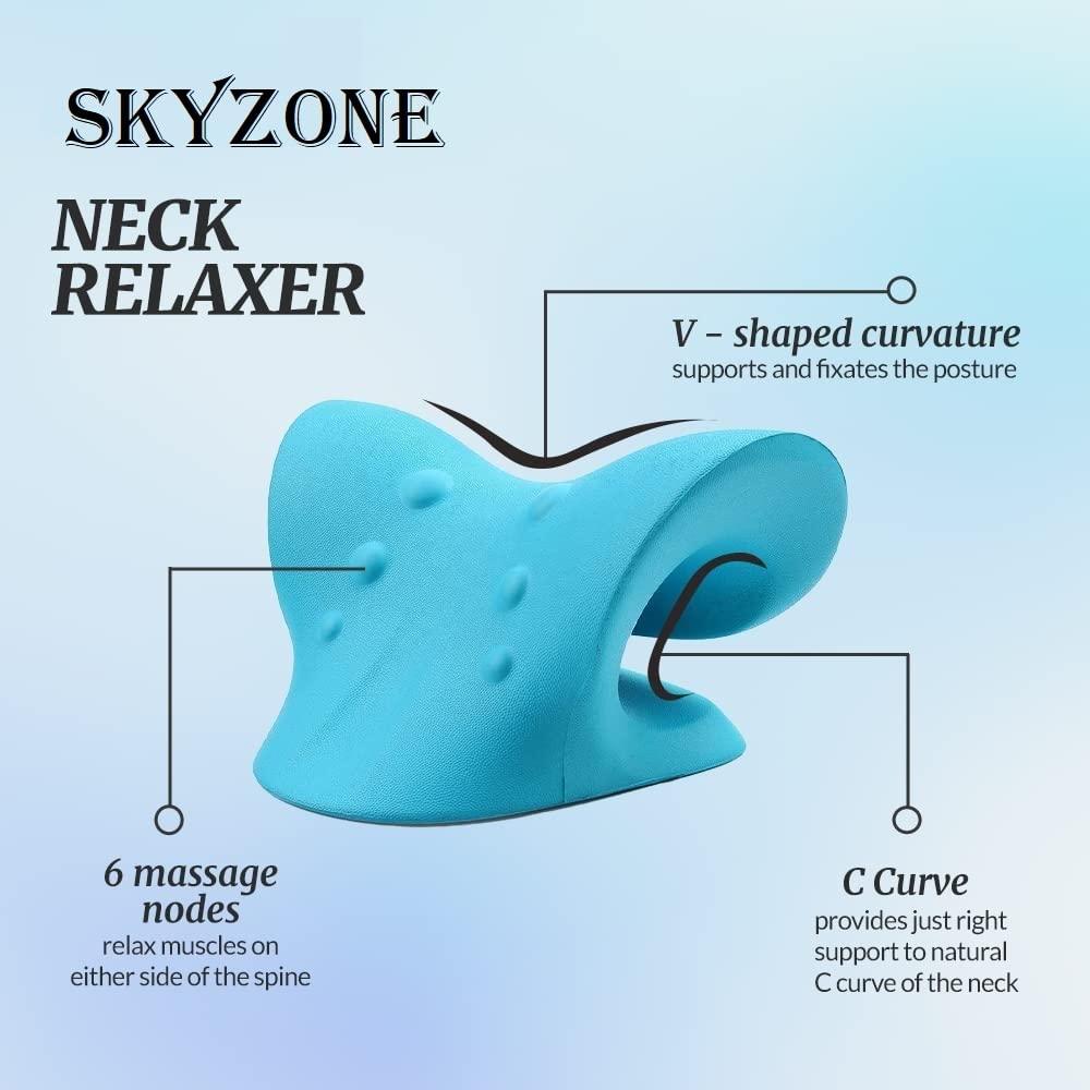 skyzone skyzone Neck and Shoulder Relaxer Cervical Stretcher Neck Traction Device for Neck Support for Pain & Neck Hump Corrector for Women Massage Relaxer Acupressure Chiropractic Pillow Neck Stretcher