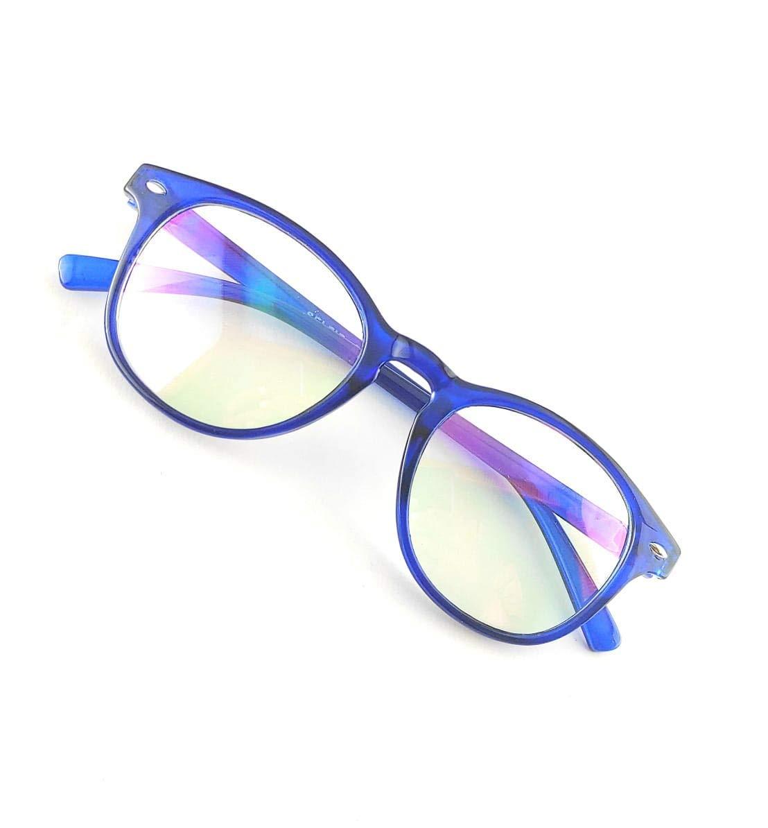 Glasswear Glasswear Blue Cut Glasses For Computer Blue Cut Glasses For Men And Women Blue Ray Glasses For Men Blue Transparent Blue Frame Whit Blue ray Block Lenses (0.00 Plano Blue Cut Glasses)