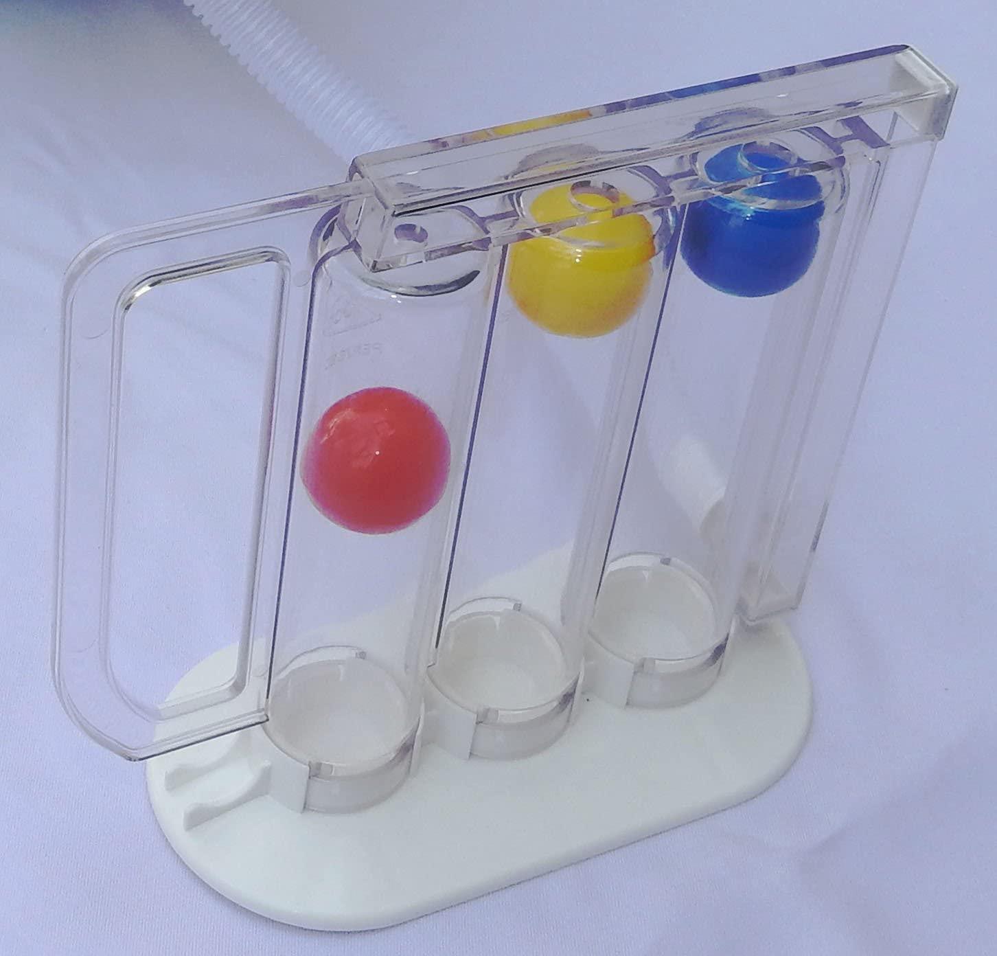 Wonder Care Wonder Care- Deep Breathing Lung Exerciser - 3 Balls Incentive Spirometer - Small and Washable for Adults, White, Pack of 1.