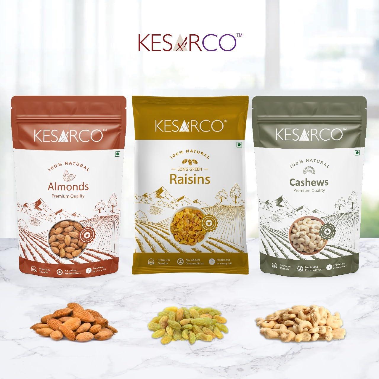 KESARCO KESARCO Dry Fruit value combo 450gm | Premium Dry fruits Packed With Innumerable Health Benefits | Pack of Almonds, Raisins and Cashews | 150gm x 3
