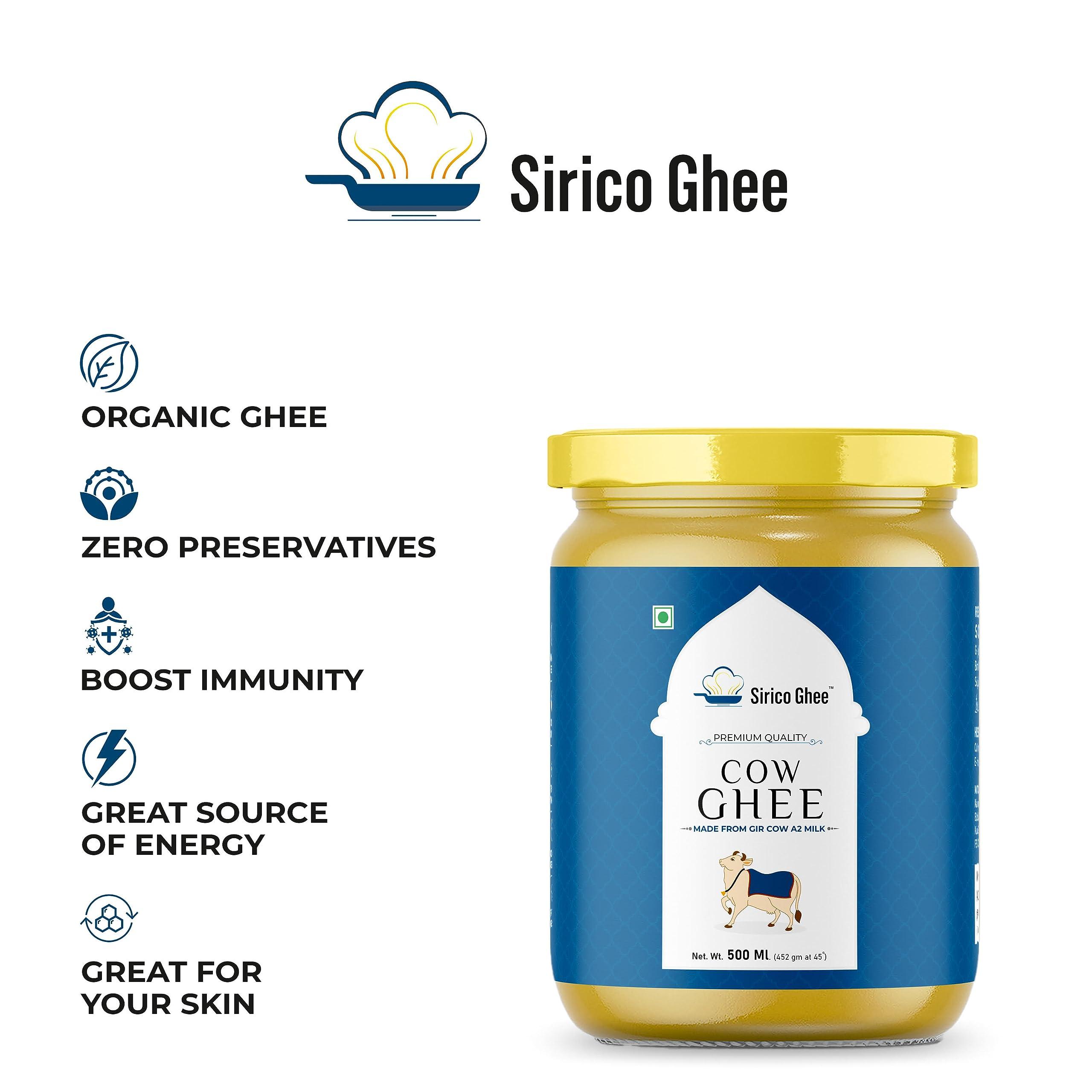 SIRICO GHEE Sirico Authentic A2 Desi Cow Ghee | Pure, Bilona, Gir Cow Ghee - Nutritious, and Delicious | Bilona cow ghee A2 | Desi ghee. (100 ML)