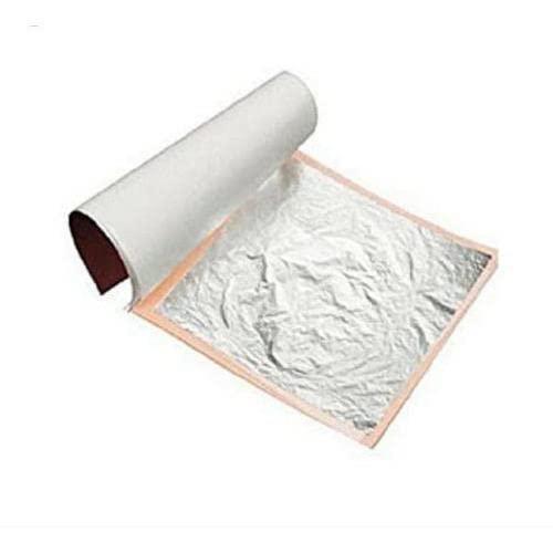 Freshtige Freshtige Edible Chandi Vark/Silver Leaf Jumbo Sized Sheet/German Finest Silver Leaves for Sweets/Face Pack/Chandi ka Warq Glitters (30 leaves)