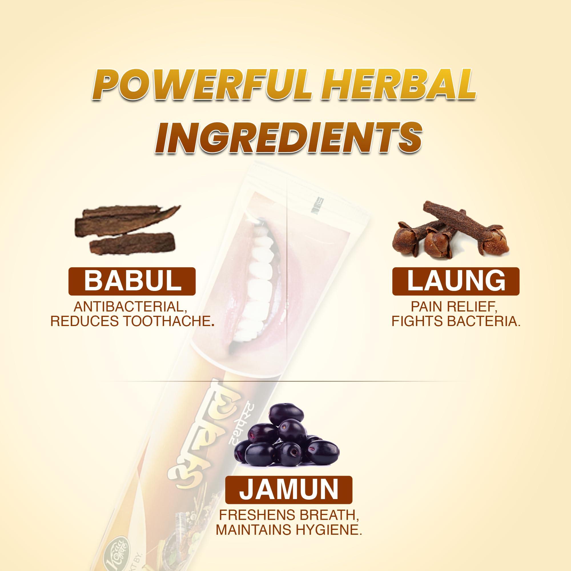 ACHAL Achal Ayurvedic Herbal Natural Toothpaste for Teeth Whitening (6 * 80GM)- Fresh Breathe Toothpaste for Kids & Adults. No Fluoride & Artificial Colours