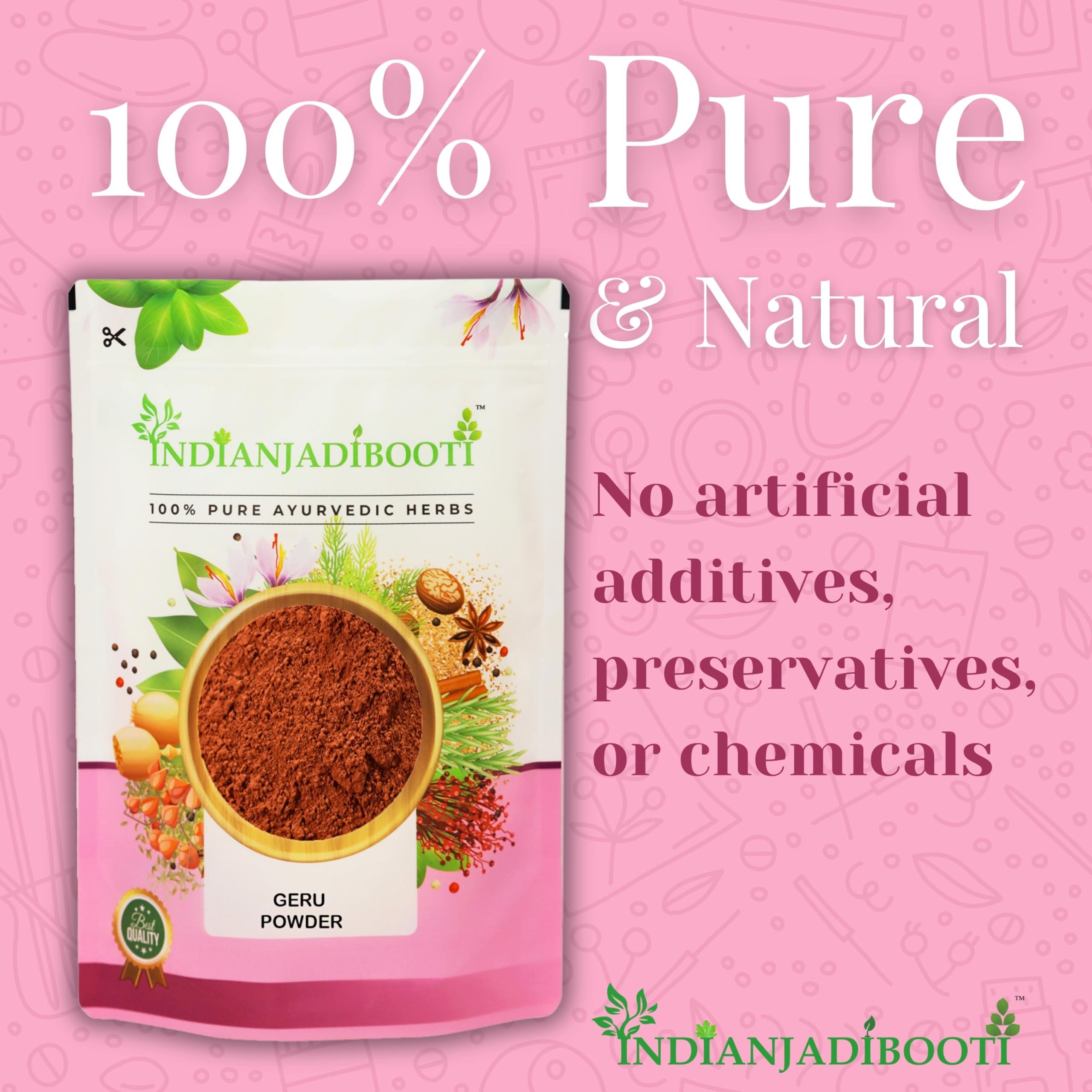 IndianJadiBooti IndianJadiBooti Geru Powder - Red Ochre Powder, 100 Grams