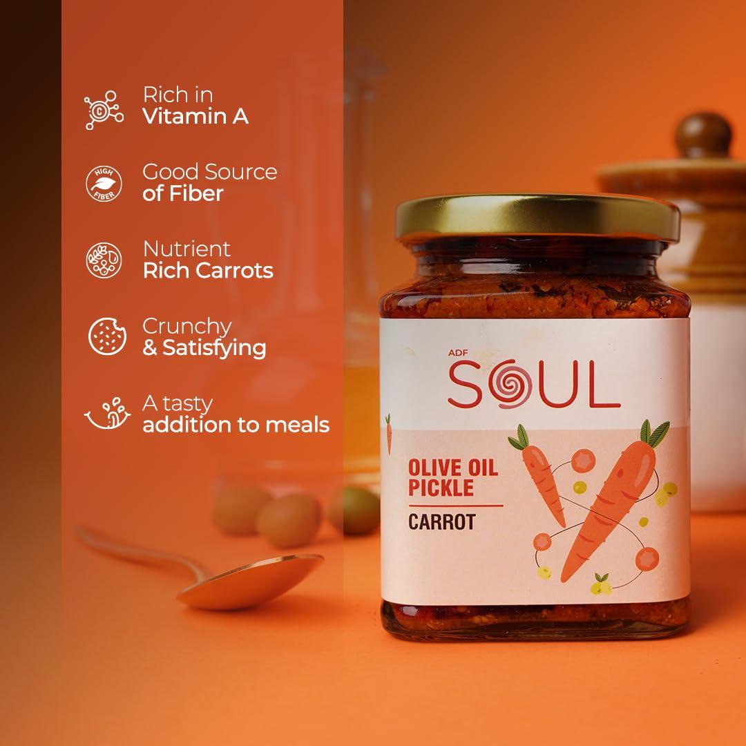 ADF Soul Soul Carrot Pickle in Olive Oil 265 Grams - A Flavorful Fusion Infused with Premium Olive Oil