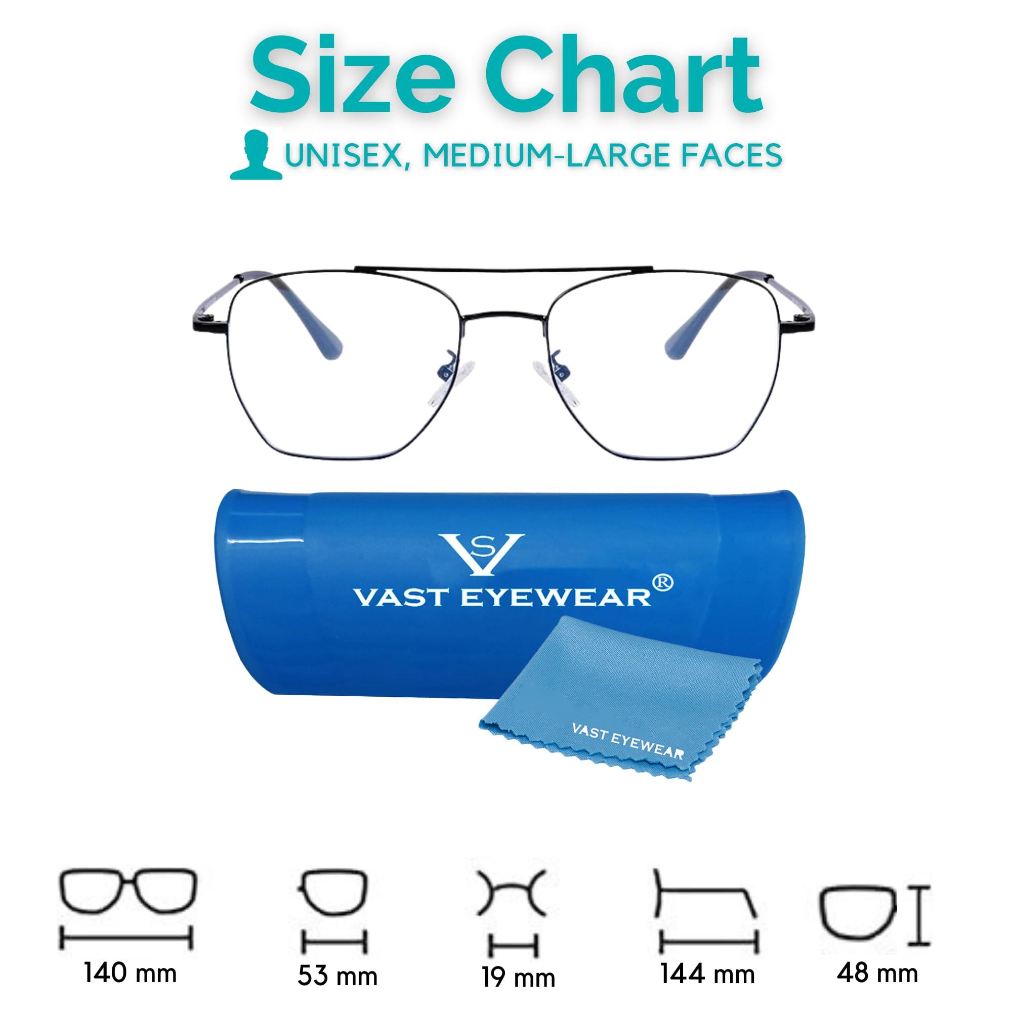 Vast Vast Photochromic Blue Cut Computer Glasses for Eye Protection | Zero Power Anti Glare & Blue Light Filter | UV Protect Specs for Men & Women| Frames| Cooling Glasses Lens