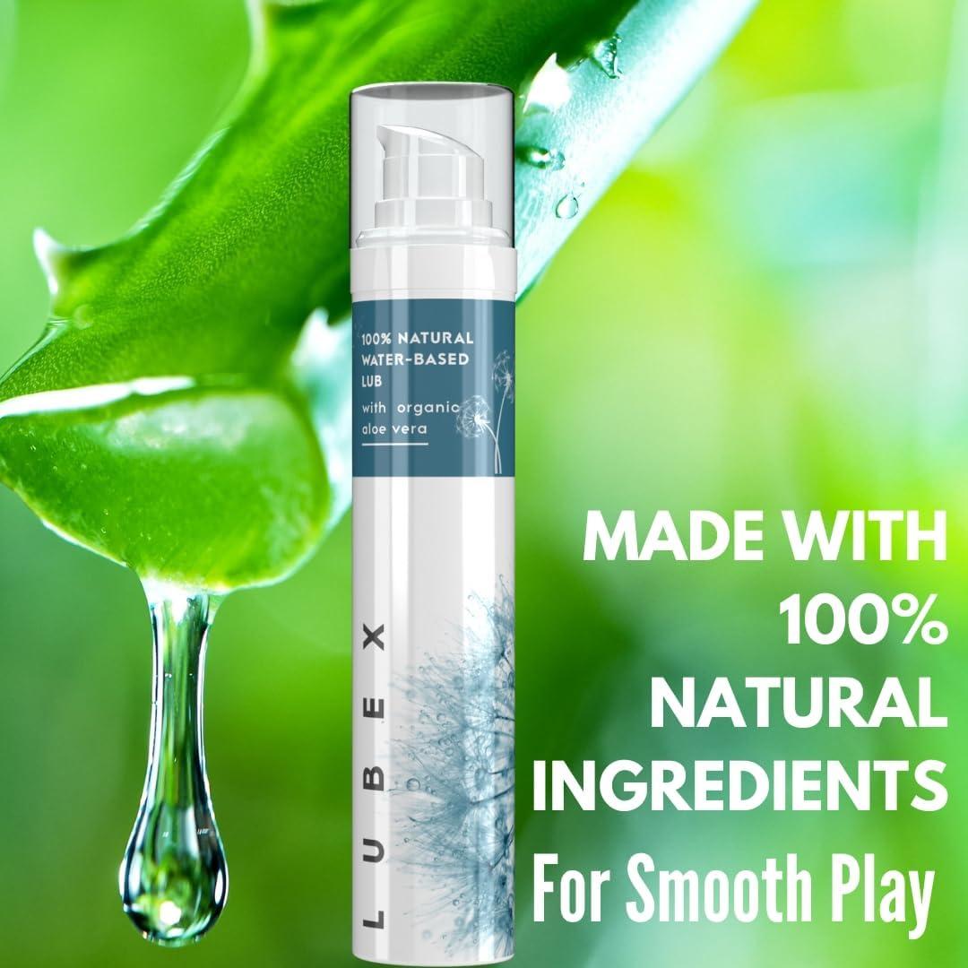 LUBex Lubex Lubricant Gel (Water-Based) Natural Lube with Aloe Vera for Her, Him & Couples - (Pack of 2) Vanilla Flavour - 50gm