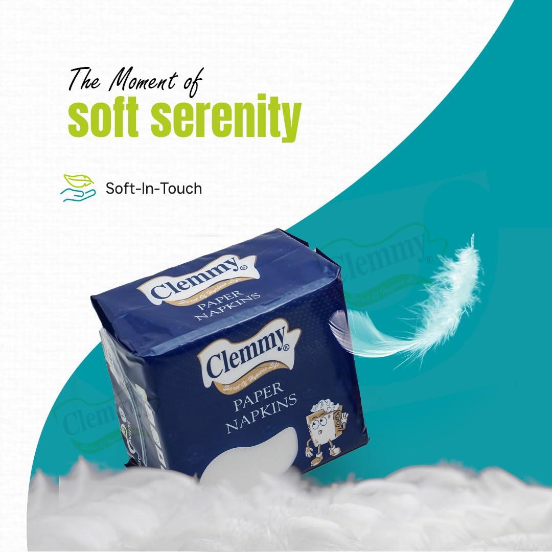 Clemmy Clemmy Disposable Bathroom Napkins, Single-Use Linen-Feel Guest Towels, Soft and Absorbent Paper Hand Towels Dinner napkins for the bathroom, kitchen, or event, 100 pulls (total 100 sheets) (1)