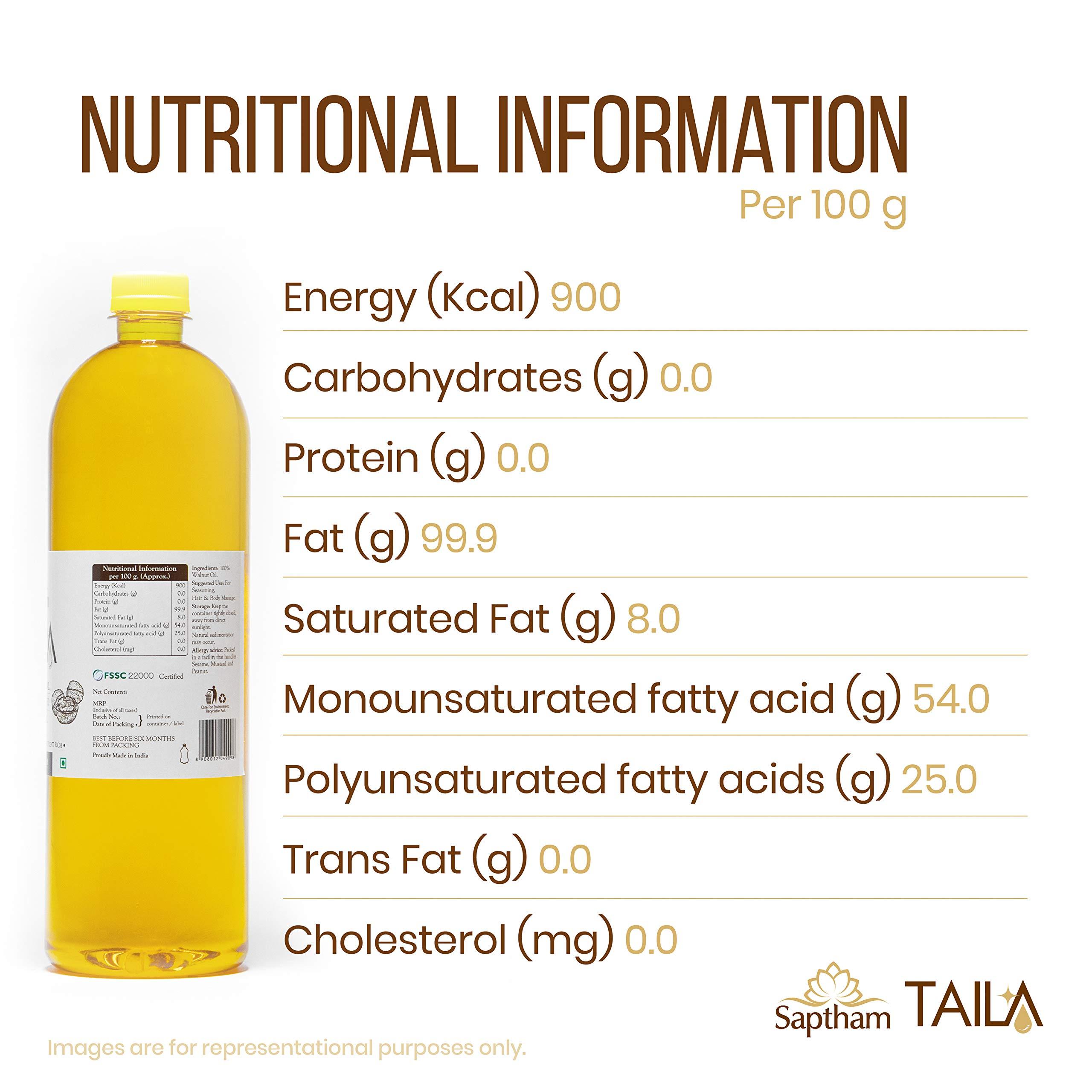 Saptham Saptham Taila 100% Wood Pressed/Cold Pressed Walnut Oil (100 ML)