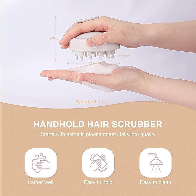 Commence Commence Scalp Massager Shampoo Brush with Soft Silicone Bristles for Anti Dandruff, Exfoliating and Scalp Care, Prevents Hair loss for Men, Women (White)