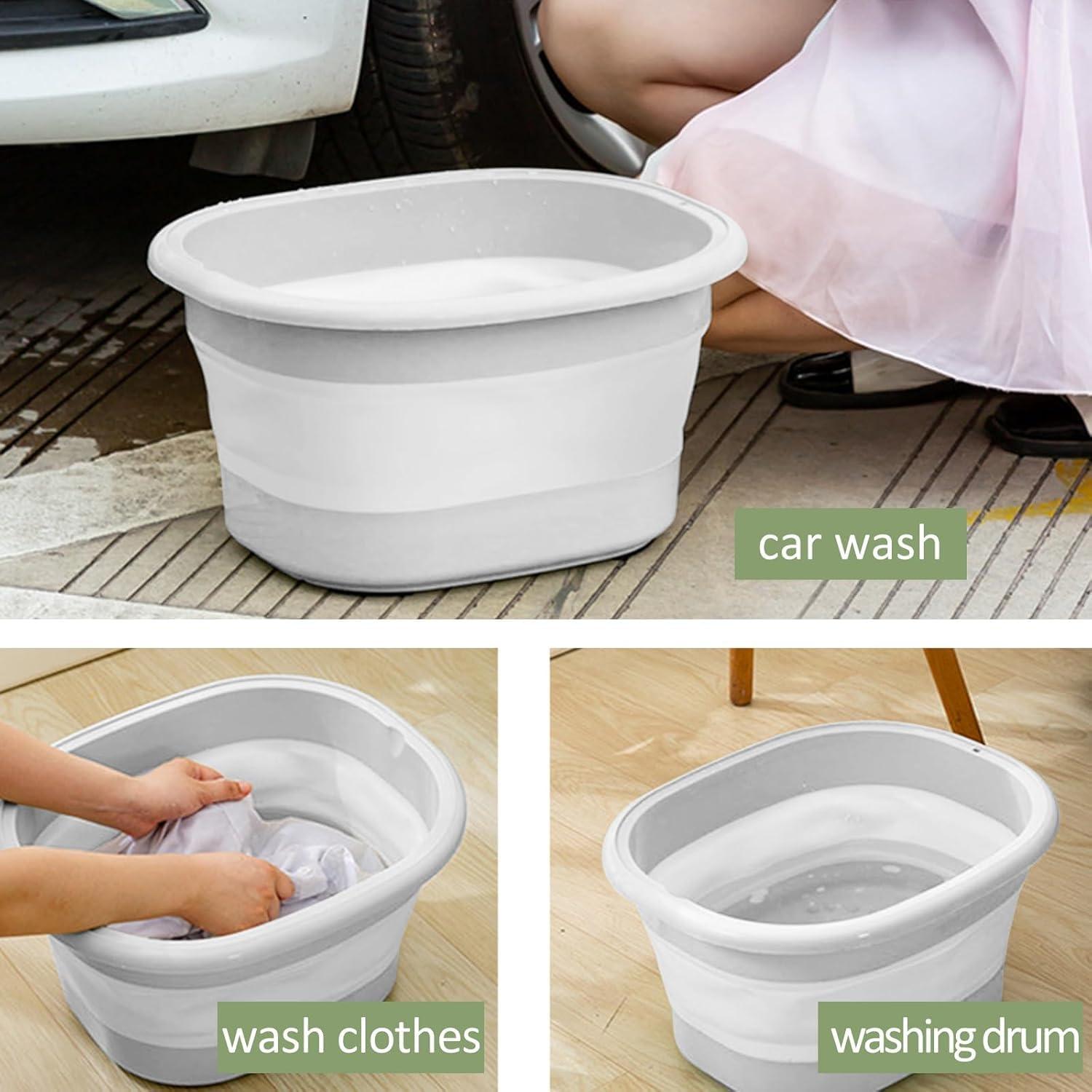Clefairy Clefairy Foldable Footbath Pail Massage Soak Bucket Household Easy Storage Basin/Folding Foot Bath Spa Massage/Basin Foot Bucket/Large Foot Soaking Tub for Soaking Foot,Toe Nails, and Ankles,Pedicure
