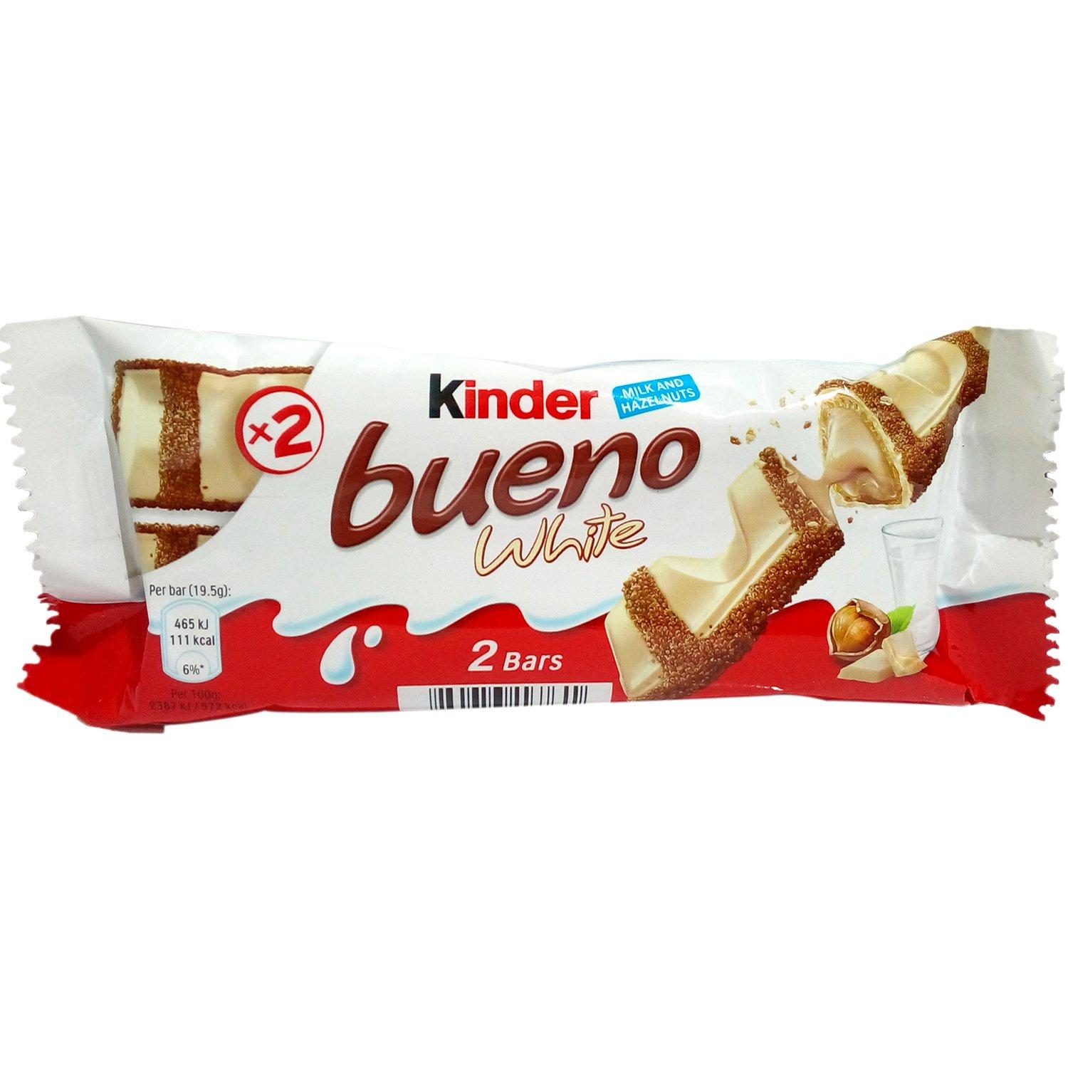 Kinder Kinder Bueno White Chocolate Bar - Milk and Hazelnuts, 39 Gm Pack