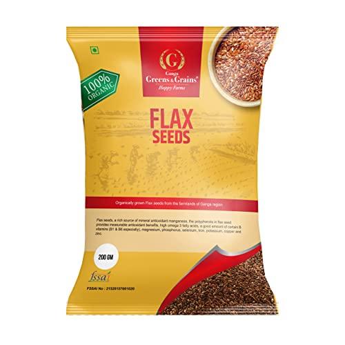 GANGAGREENS AND GRAINS GangaGreens and Grains Flax Seeds, Soft Crunchy Brown Seeds (200 Gram)