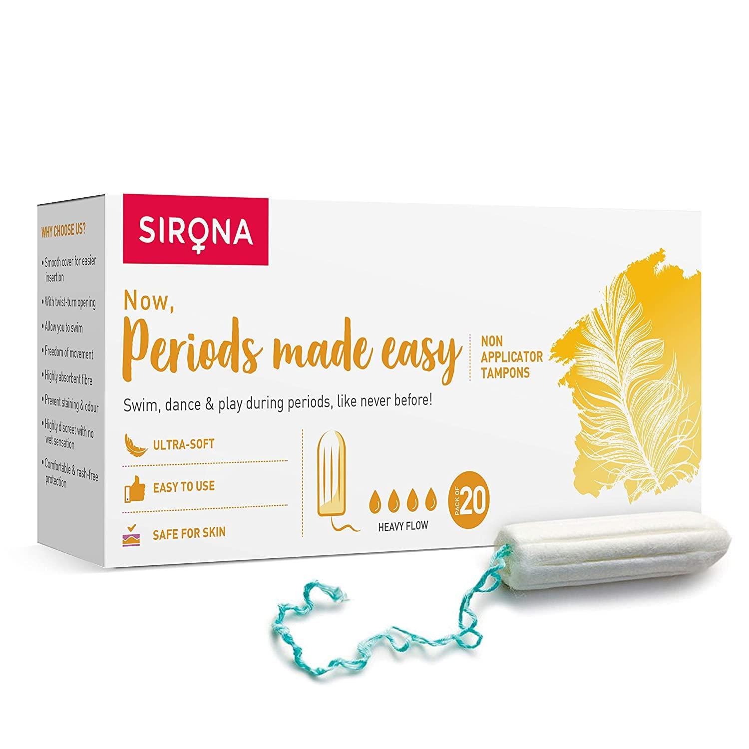 Sirona Sirona Period Made Easy Tampons - 20 Piece & Sirona Reusable Blink & Glow Face Razor for Women - 1 Razor