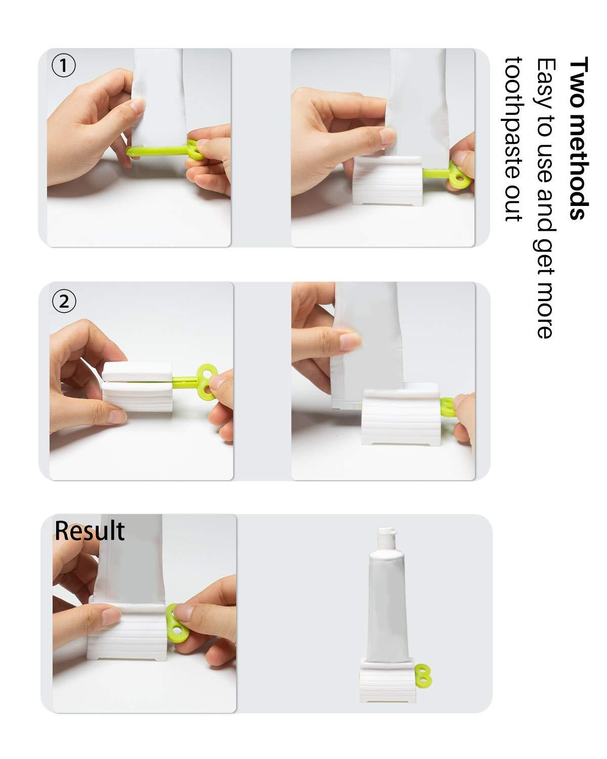 MoHern MoHern Plastic Toothpaste Squeezer, 4 Pcs Toothpaste Tube Squeezers, Multi-Purpose Toothpaste Dispenser, Rolling Toothpaste Holder Stand