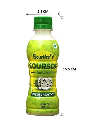 BourNeel's BourNeel\'s Soursop Pack of 2 (2 Soursop Fruit Juice 250ml + 1 Soursop Leaves & Stems Powder 100gm) | Immunity & Energy Booster | Fresh Organic Natural & Real Healthy Graviola Laxman Phal Pulpy Juice Drink |Soursop Kadha Tea | High Vitamin C |