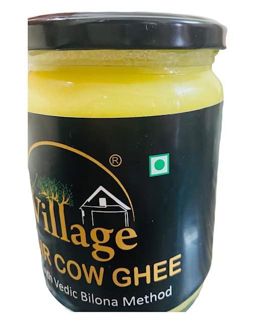 XENIYA ENTERPRISES THE VILLAGE Gir Organic A2 Pure Ghee | 100% Desi Gir Cow | Vedic Bilona Method | 555 ml Glass Bottle | Grass feed | Cultured | Traditional Ghee | Immunity Booster