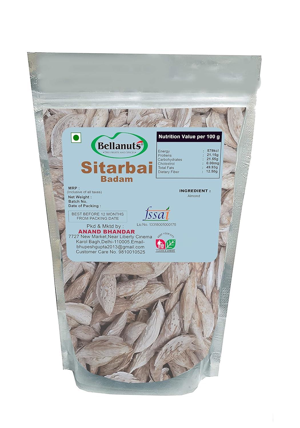 BELLANUTS BELLANUTS Sitarbai Almond | Sitarbai Badam | Inshell Almonds | Royal Almond dryfruits (500gm)