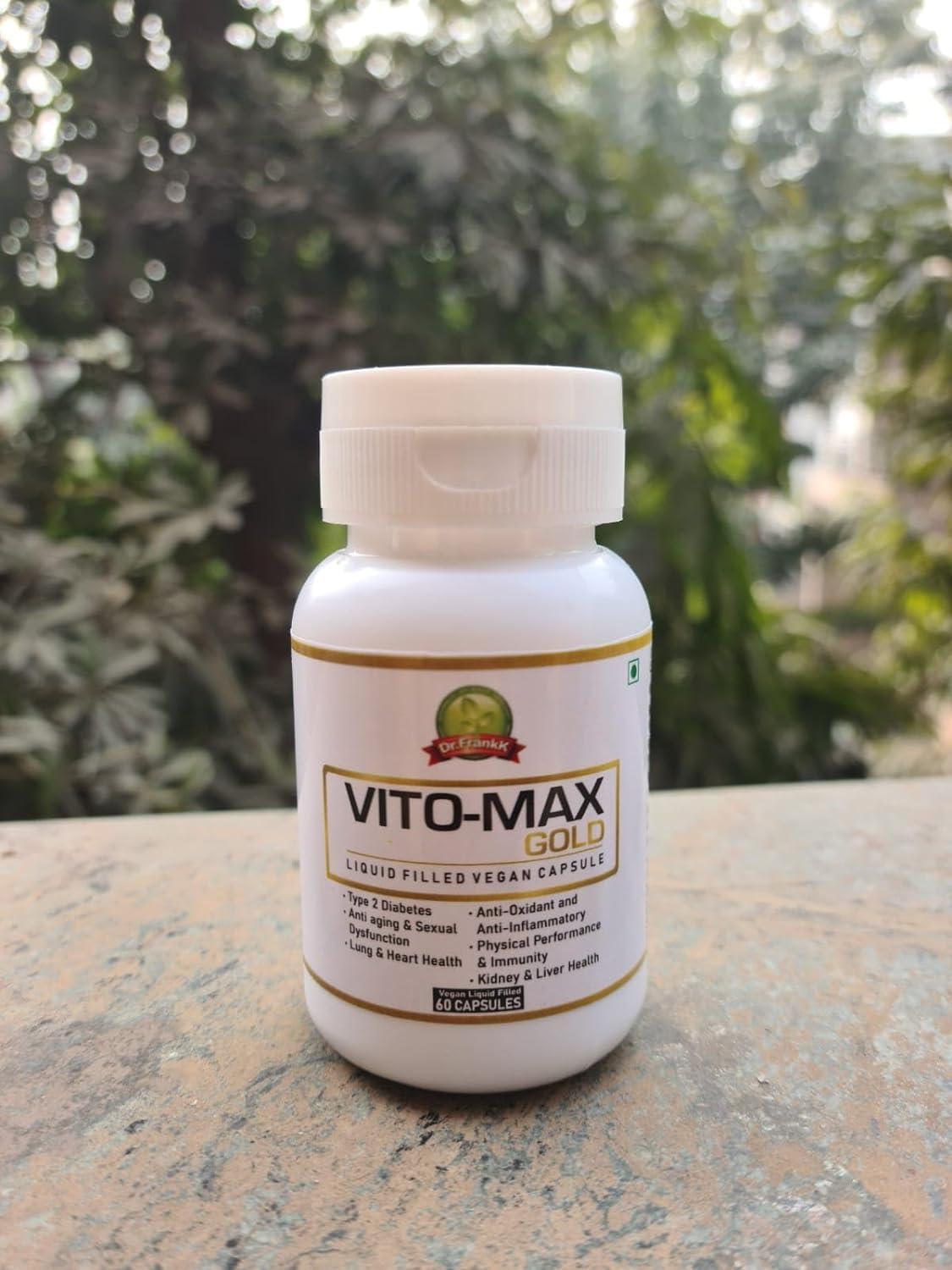 Dr. FrankK Dr. Frankk\'s VitoMax Gold Multivitamin capsules for Immunity Booster, Bone Strength, Healthy Heart Vitamin ADK Supplement For Men and Women/Pure vegetarian capsule (60 Capsules) (Pack of 2)