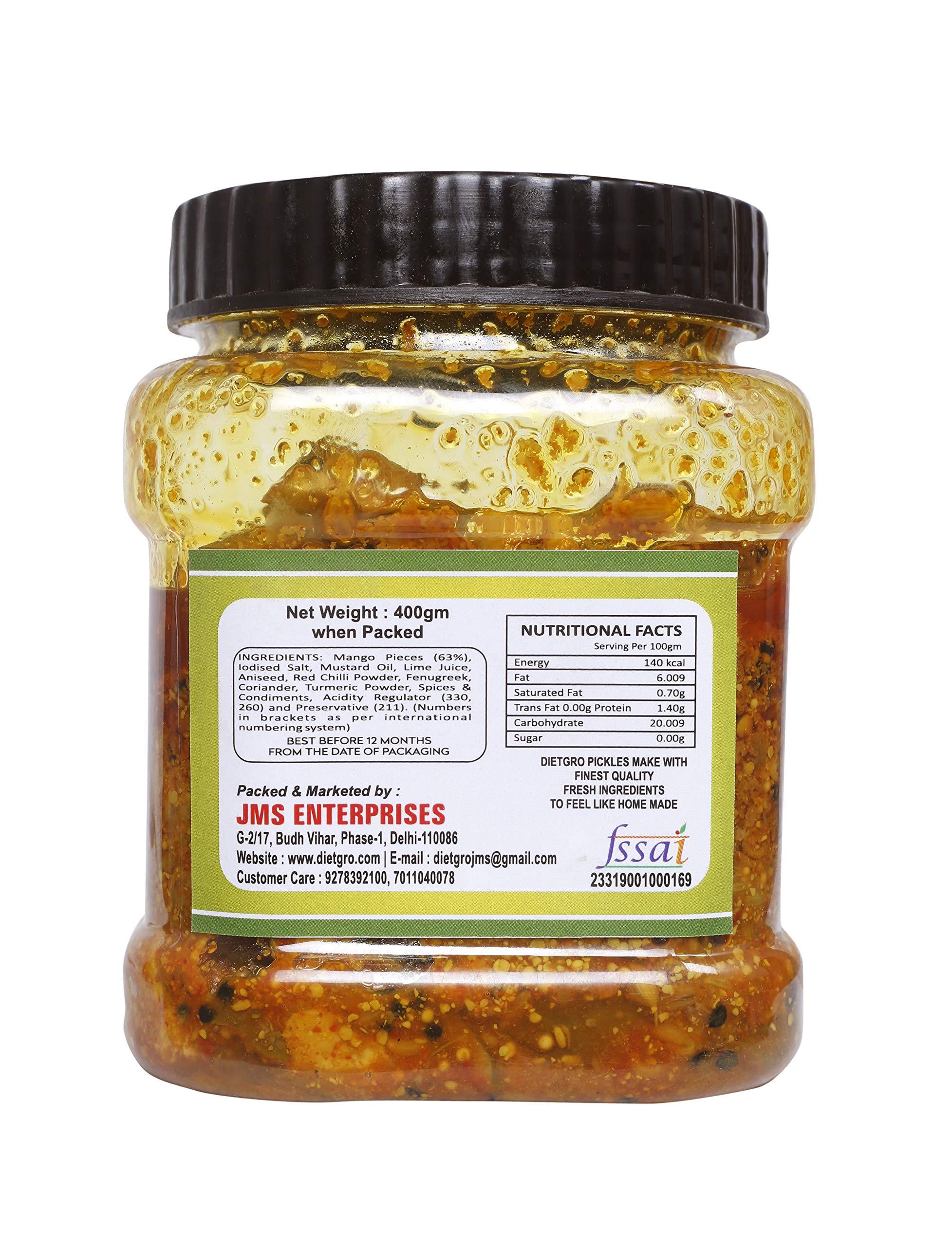 DietGro DietGro Naturally Organic Home Made Mango & Mix Pickle Without Added Colour, 400 Gram Each (Pack of 2)
