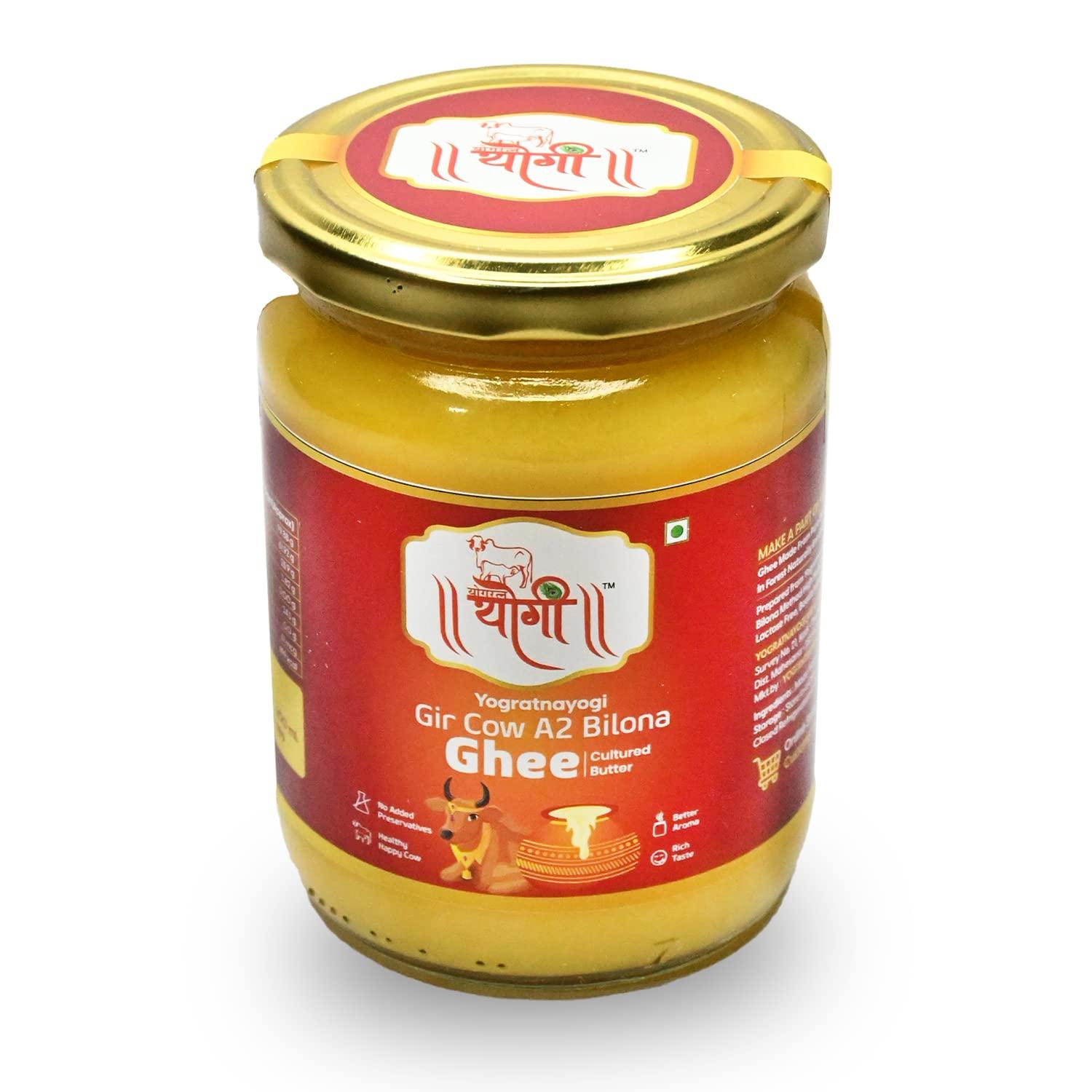 YOGRATNAYOGI YOGRATNAYOGI Organic A2 Gir Cow Ghee, Pure Bilona Method Ghee, Hand Churned Grassfed Traditional Method Immunity Booster Natural and Healthy Lab Certified (500ml)
