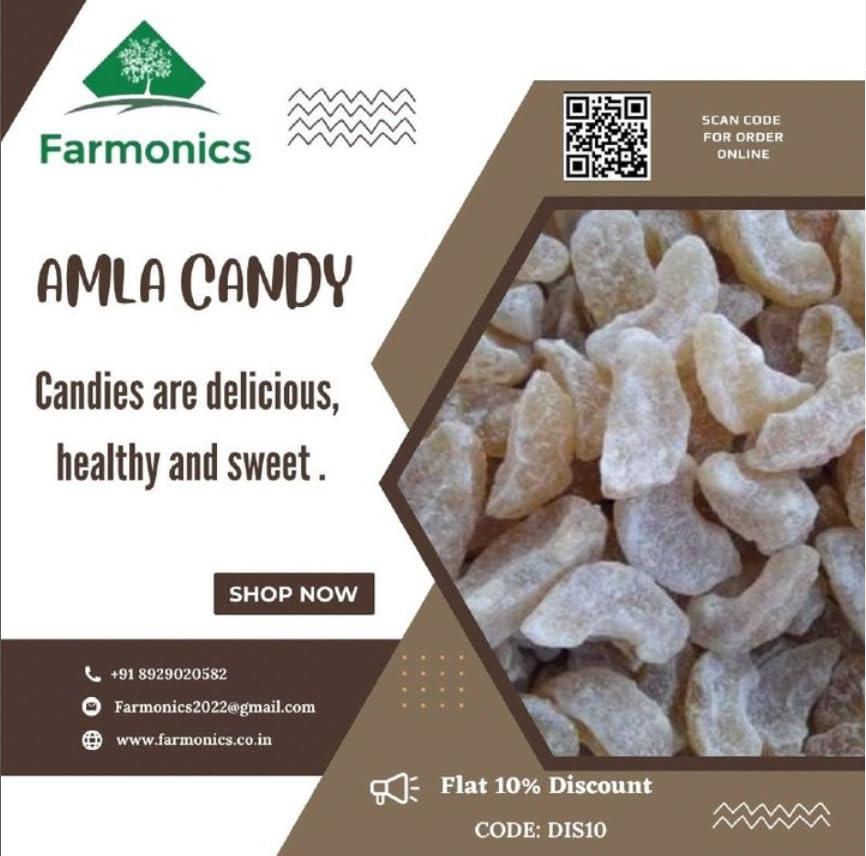 Farmonics Amla Candy 250g (Indian Gooseberry) | 100% Natural Sweet and Tangy Flavor Candy