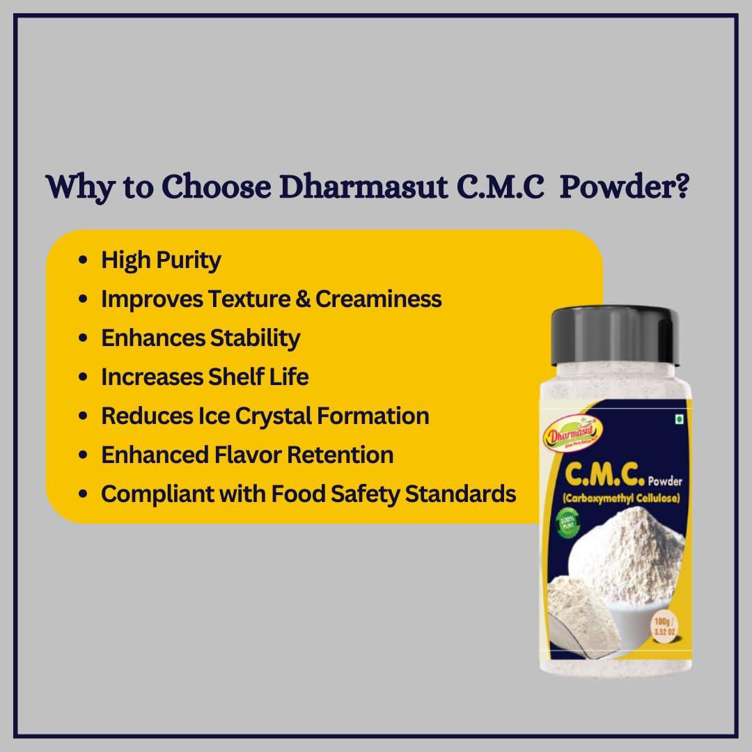 Dharmasut CMC Powder for Soft | Smooth | Creamy Ice Creams 200gm (100g*Pack of 2)