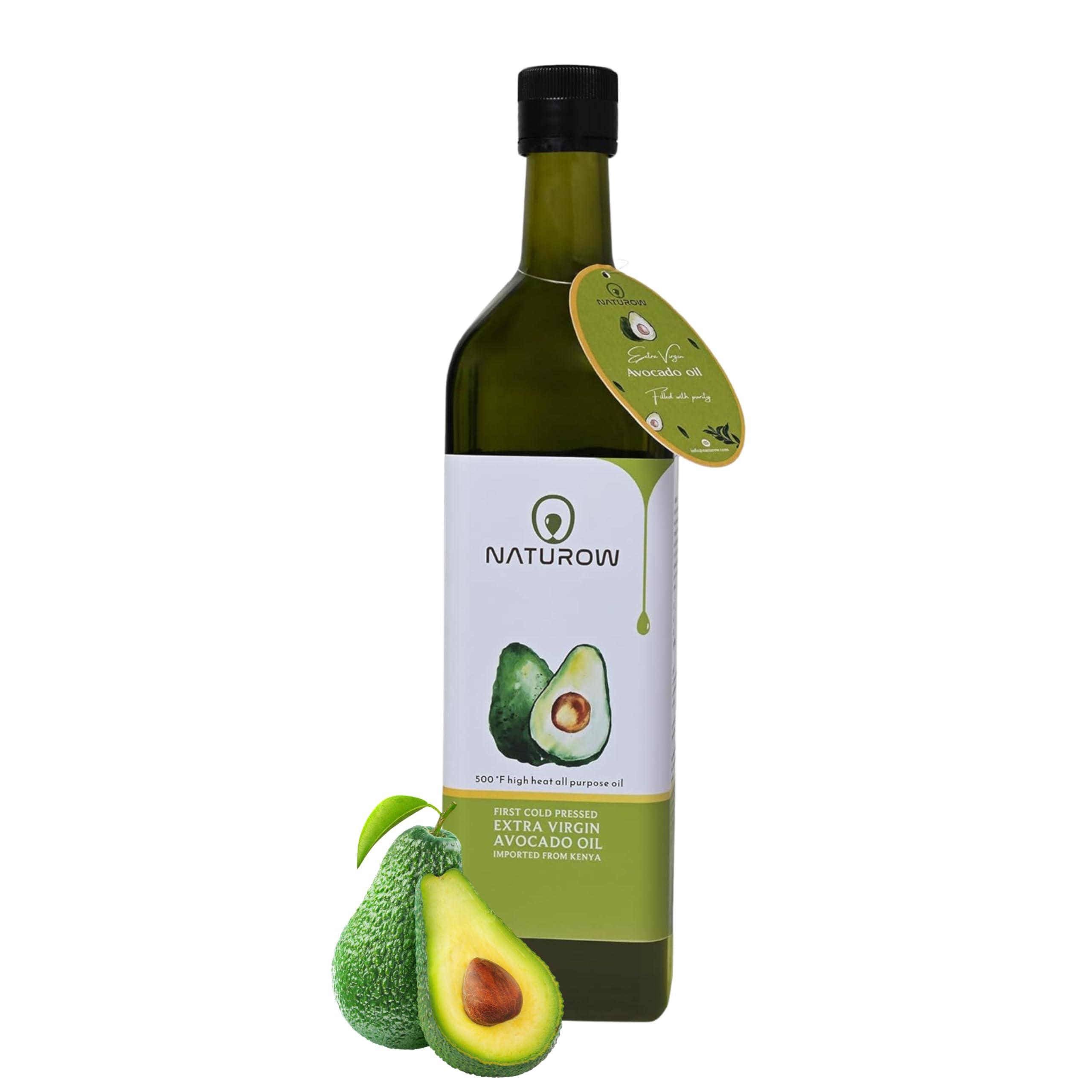 Naturow Naturow Extra Virgin Avocado Oil | Cold Pressed | 100% Natural | Keto and Paleo Diet Friendly | Homemade Sauces, Dressings and Marinades (500ml | 16.9fl oz)