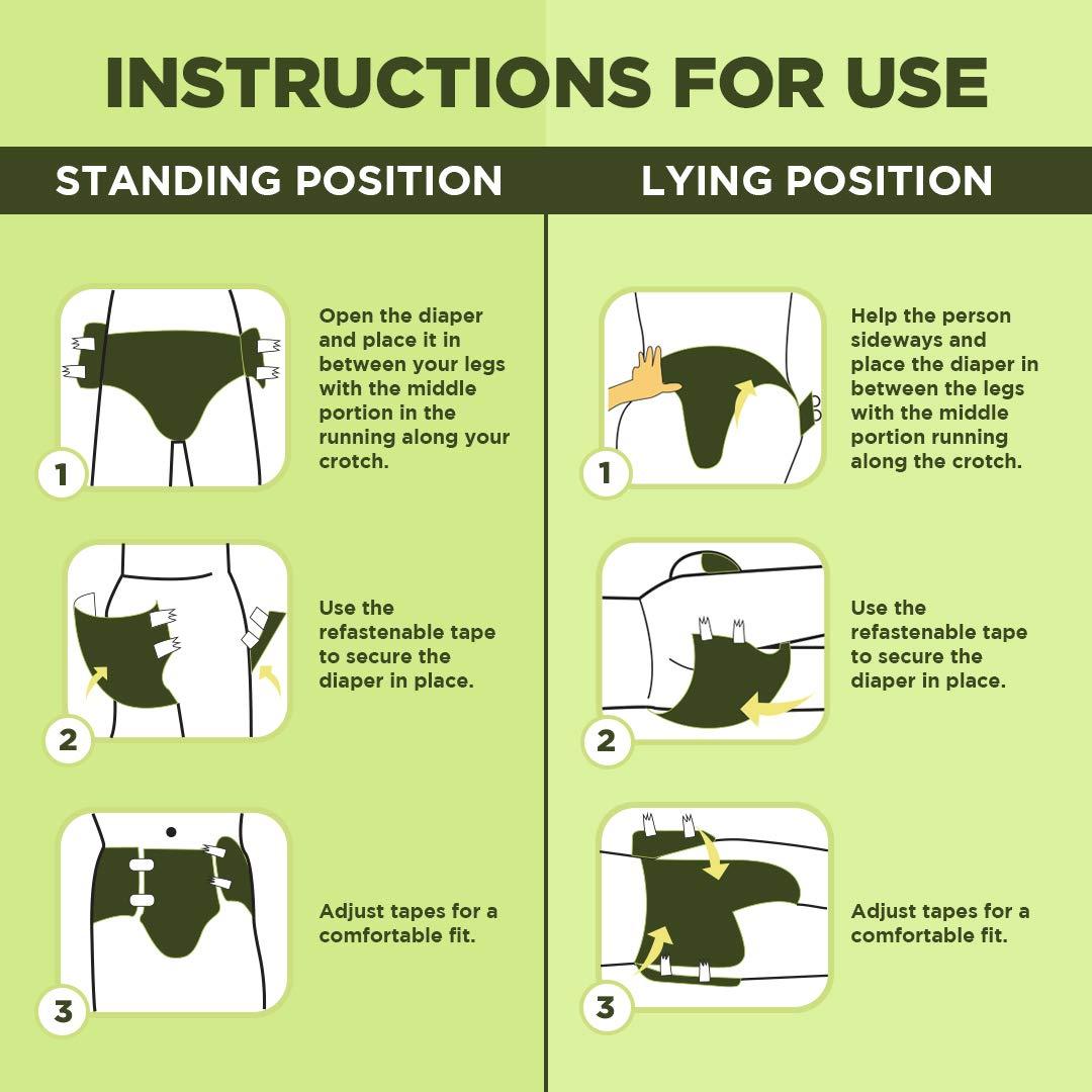 PEESAFE Pee Safe Adult Diaper | Extra Large | Waist Size 96-137 cm (38"-54") | High Absorbency | 10 Count