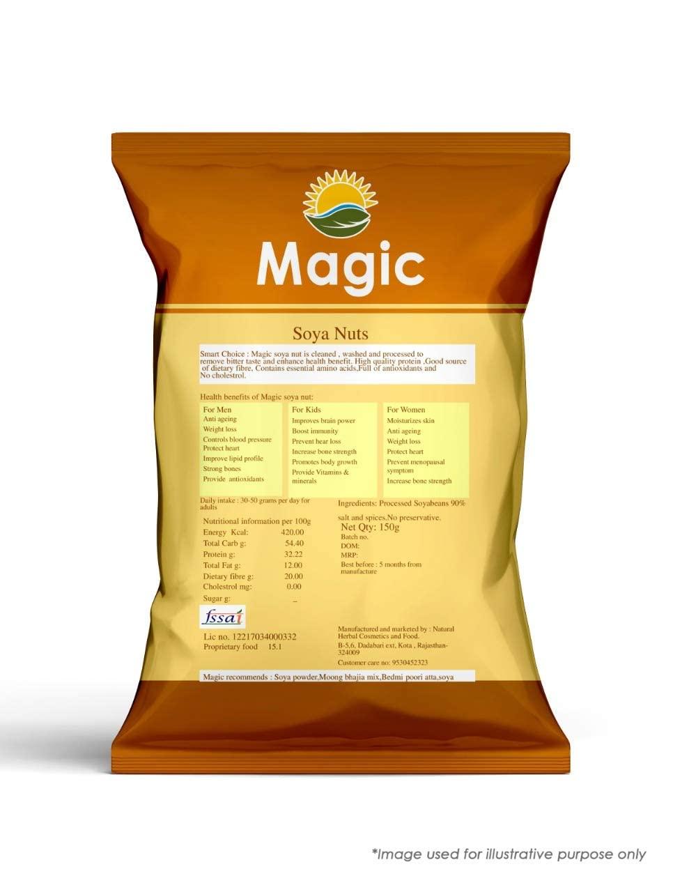 Magic Magic Roasted SOYA Bean Masala Nuts/Diet Snack Food/Roasted SOYA namkeen/No Preservative/Gluten Free /High Protein/Lactose Free/Non GMO Soyabean 200 g (Pack of 5)